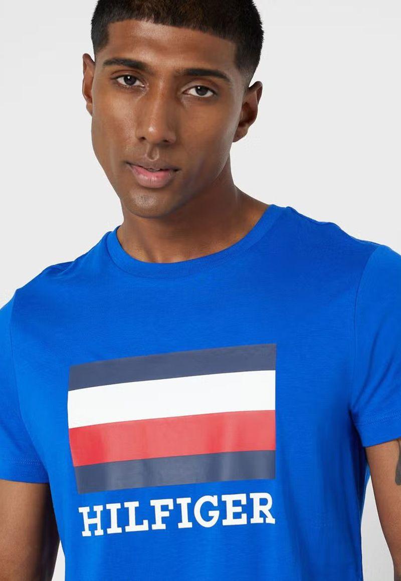 Polera Box Monotype Logo Azul Tommy Hilfiger-3