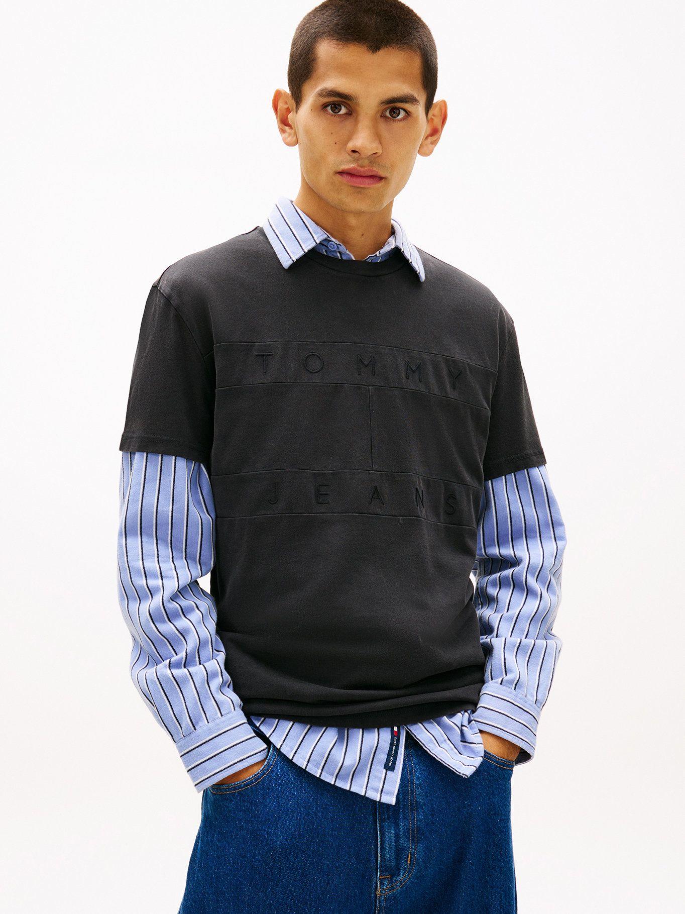 Polera Con Logo Tonal Regular Fit Tommy Jeans Negro-0