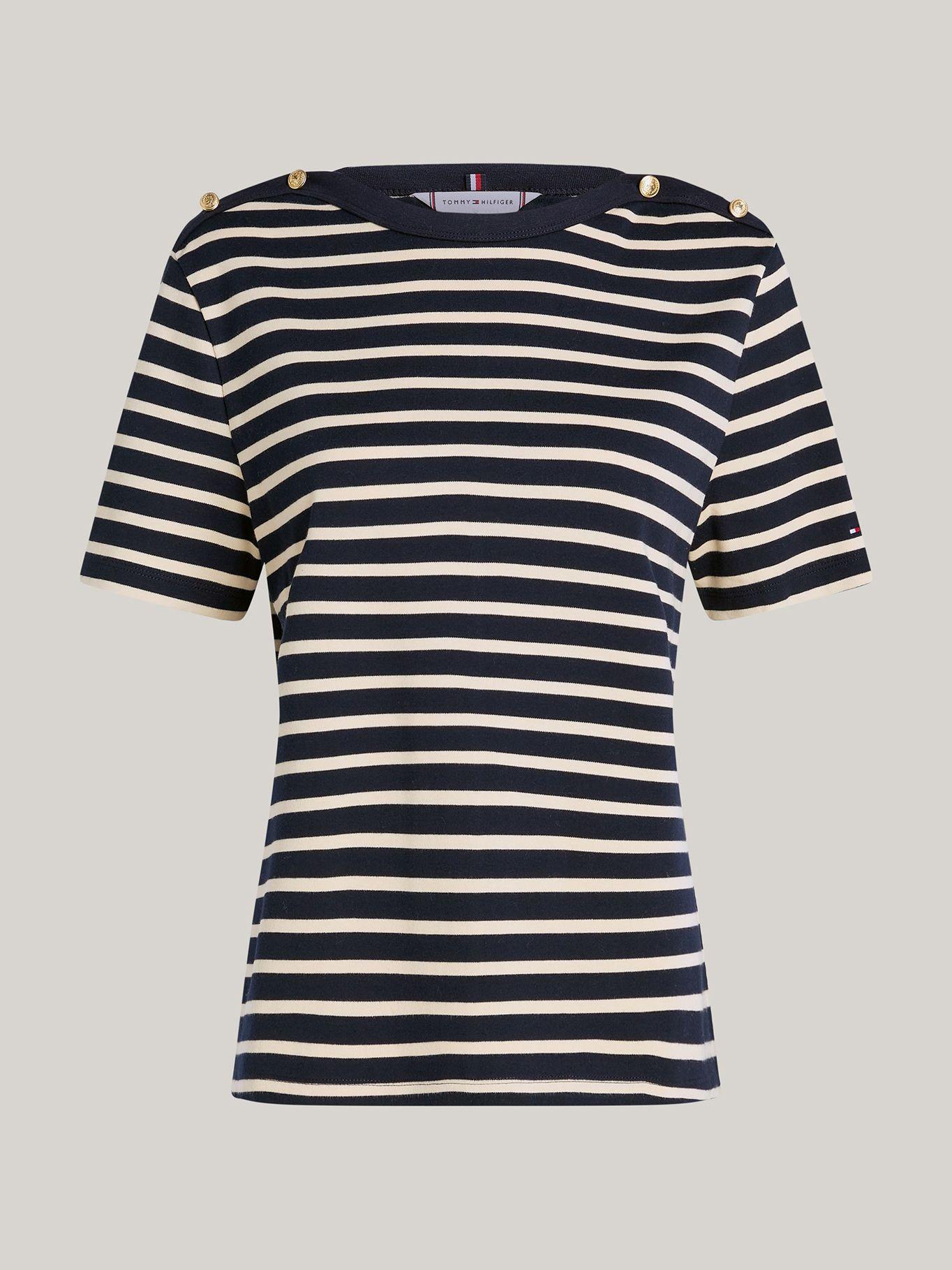 Polera Con Logo Boton Dorados Multicolor Tommy Hilfiger-4