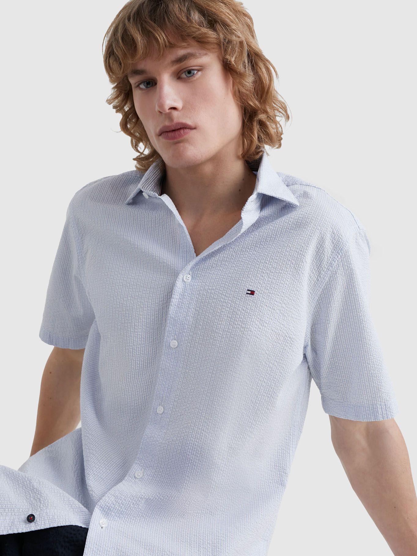 Camisa Check Refular Fit Celeste Tommy Hilfiger-3