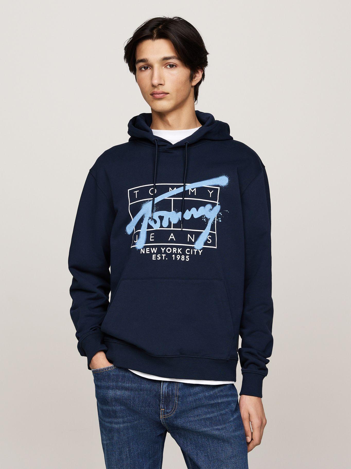 Polerón Hoodie Con Logo Graffiti Azul Tommy Hilfiger-0