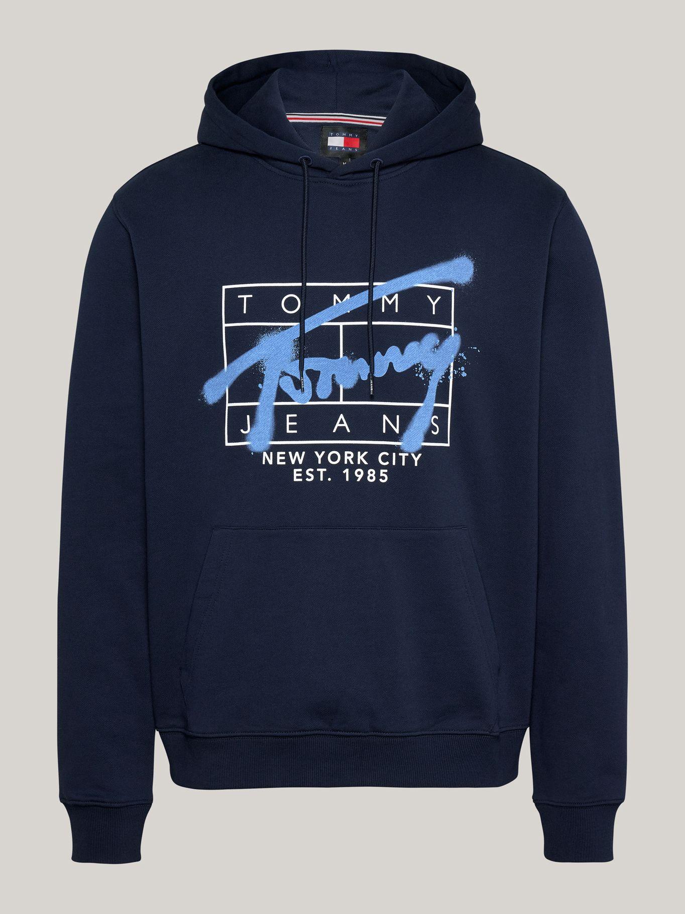 Polerón Hoodie Con Logo Graffiti Azul Tommy Hilfiger-4