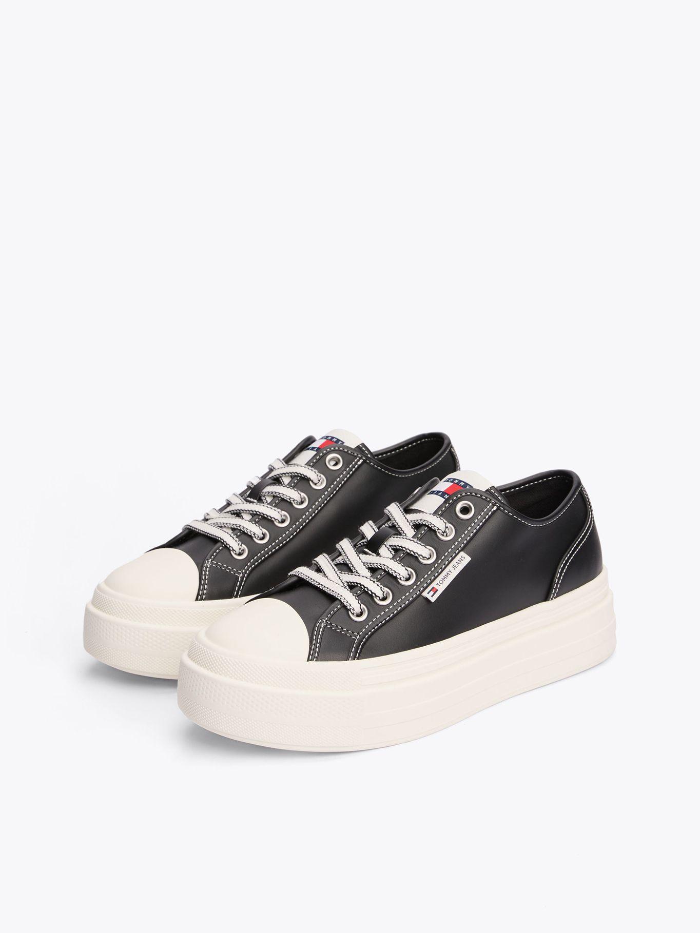 Zapatillas Foxing Vulcanizadas De Cuero Negro Tommy Jeans-0