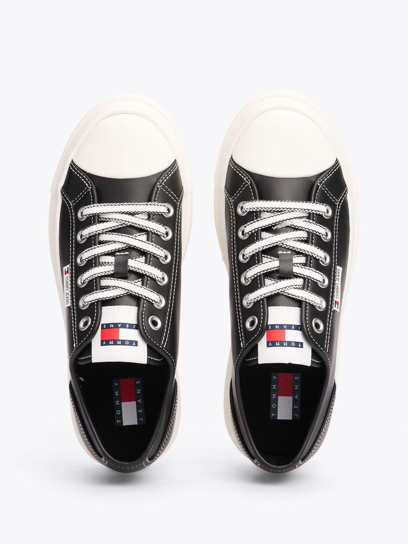 Zapatillas Foxing Vulcanizadas De Cuero Negro Tommy Jeans-2