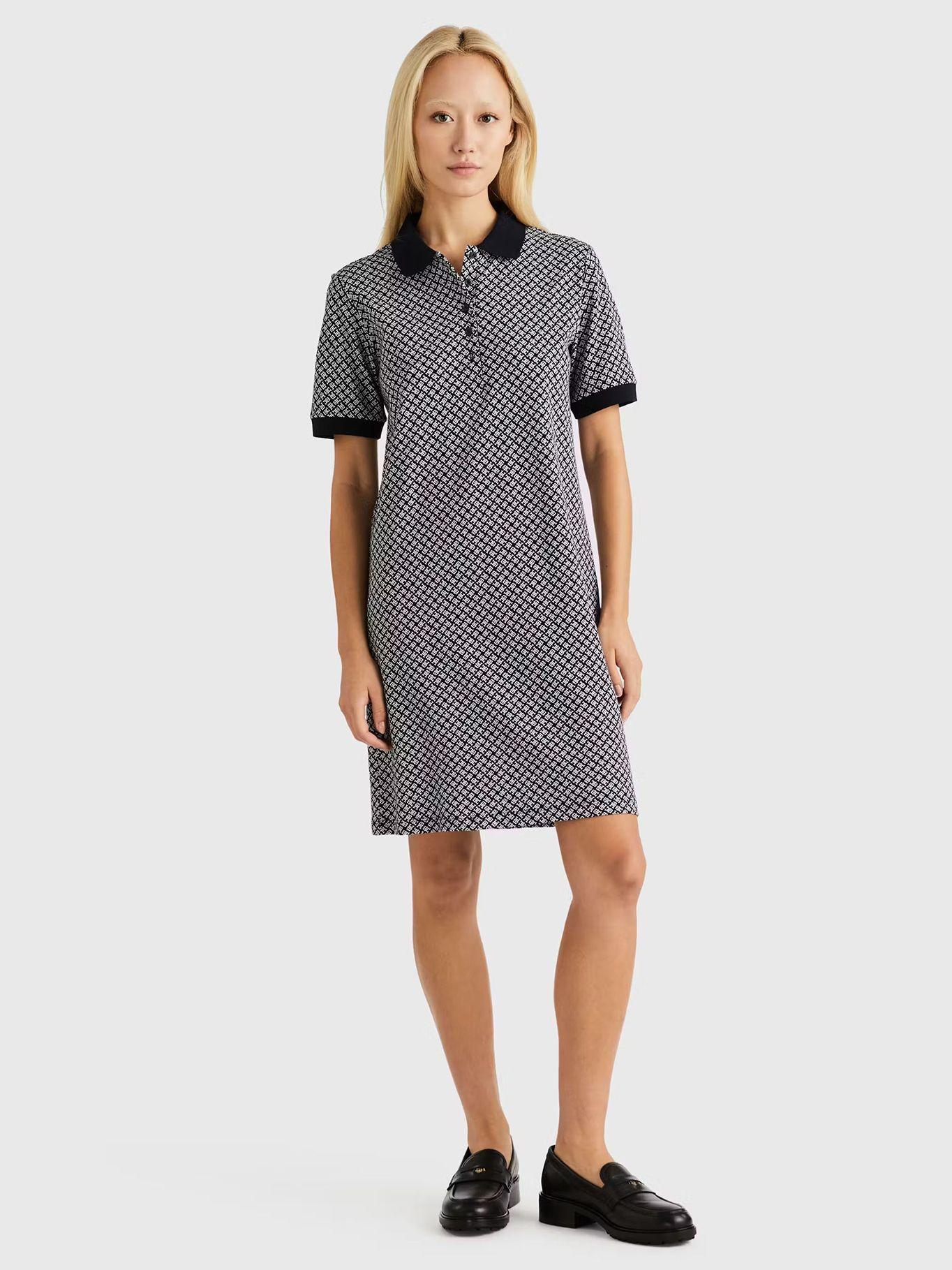 Vestido Polo Estampado Monogram Azul Tommy Hilfiger-1