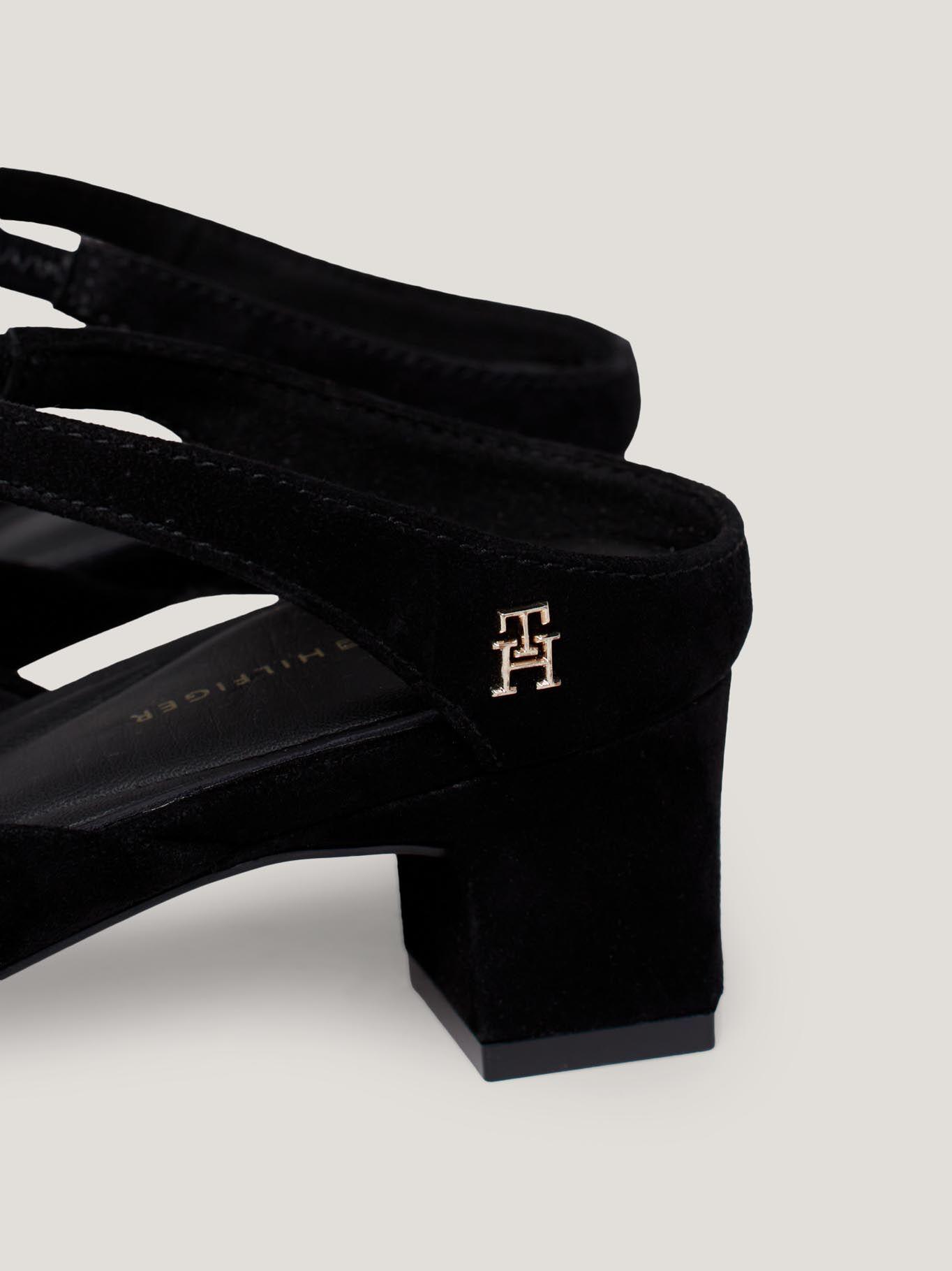 Mules De Cuero Y Medio Taco Negro Tommy Hilfiger-3