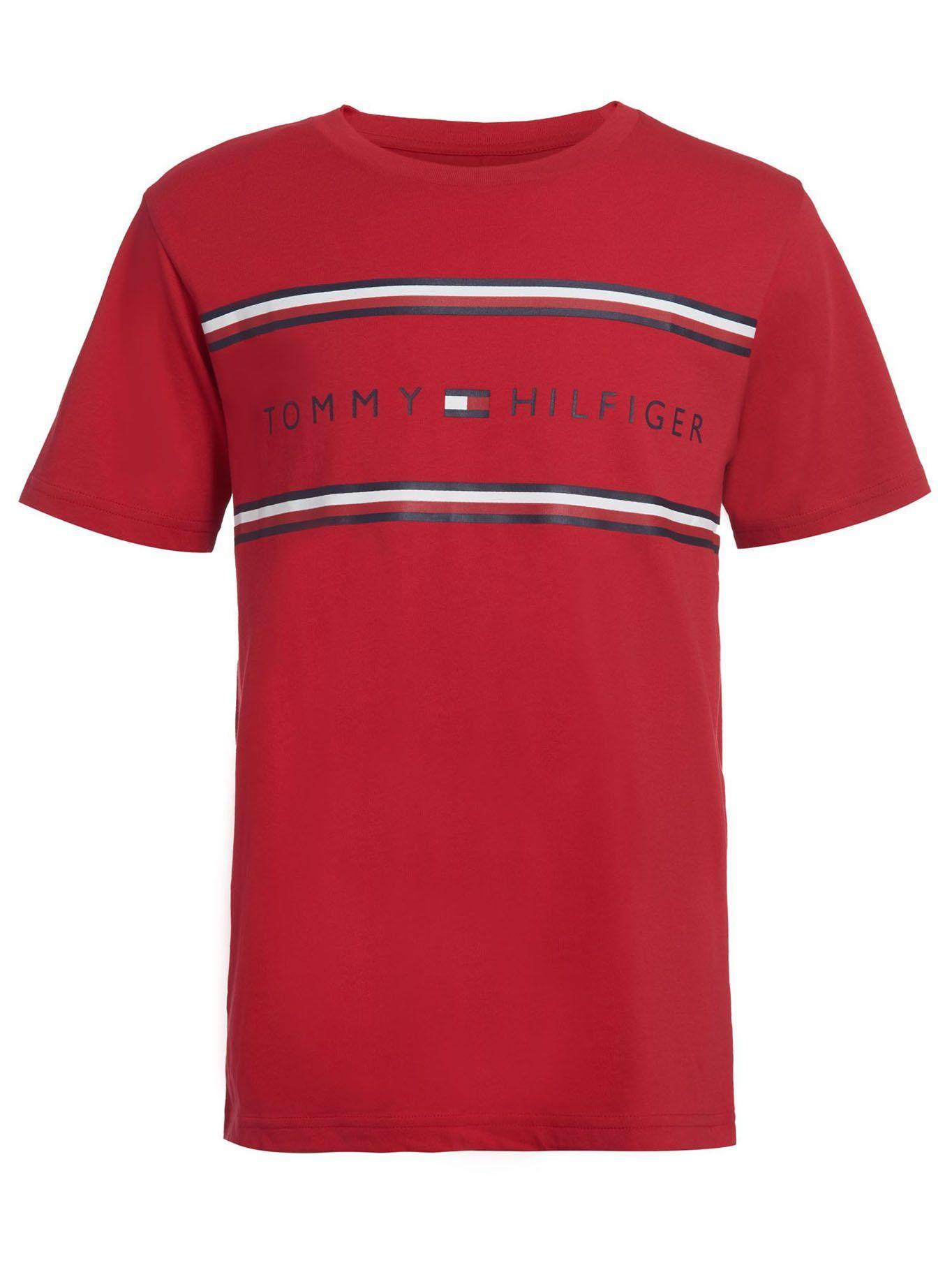 Polera Logo Stripe Rojo Tommy Hilfiger N22-0