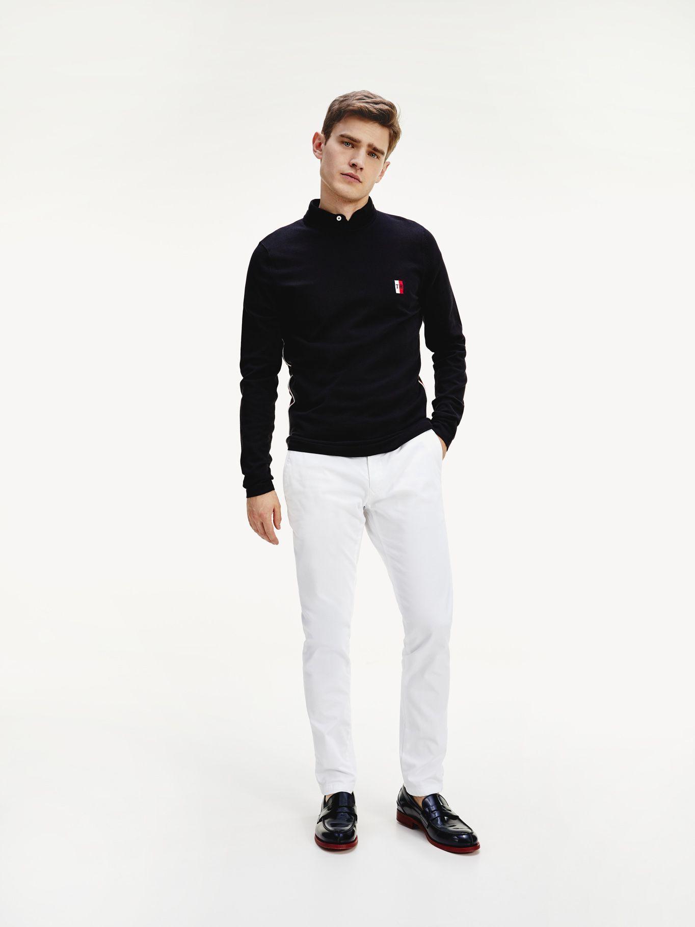 Polo Slim Fit Con Cuello Ribeteado Negro Tommy Hilfiger-8