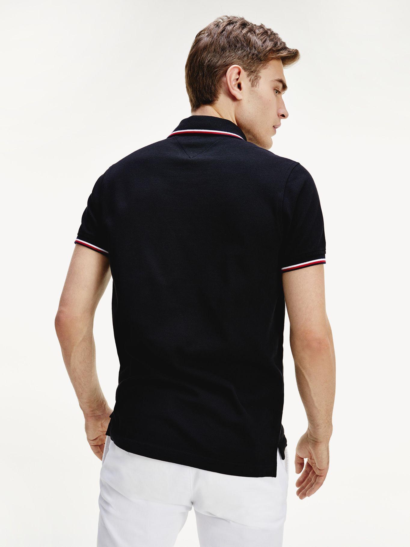 Polo Slim Fit Con Cuello Ribeteado Negro Tommy Hilfiger-3