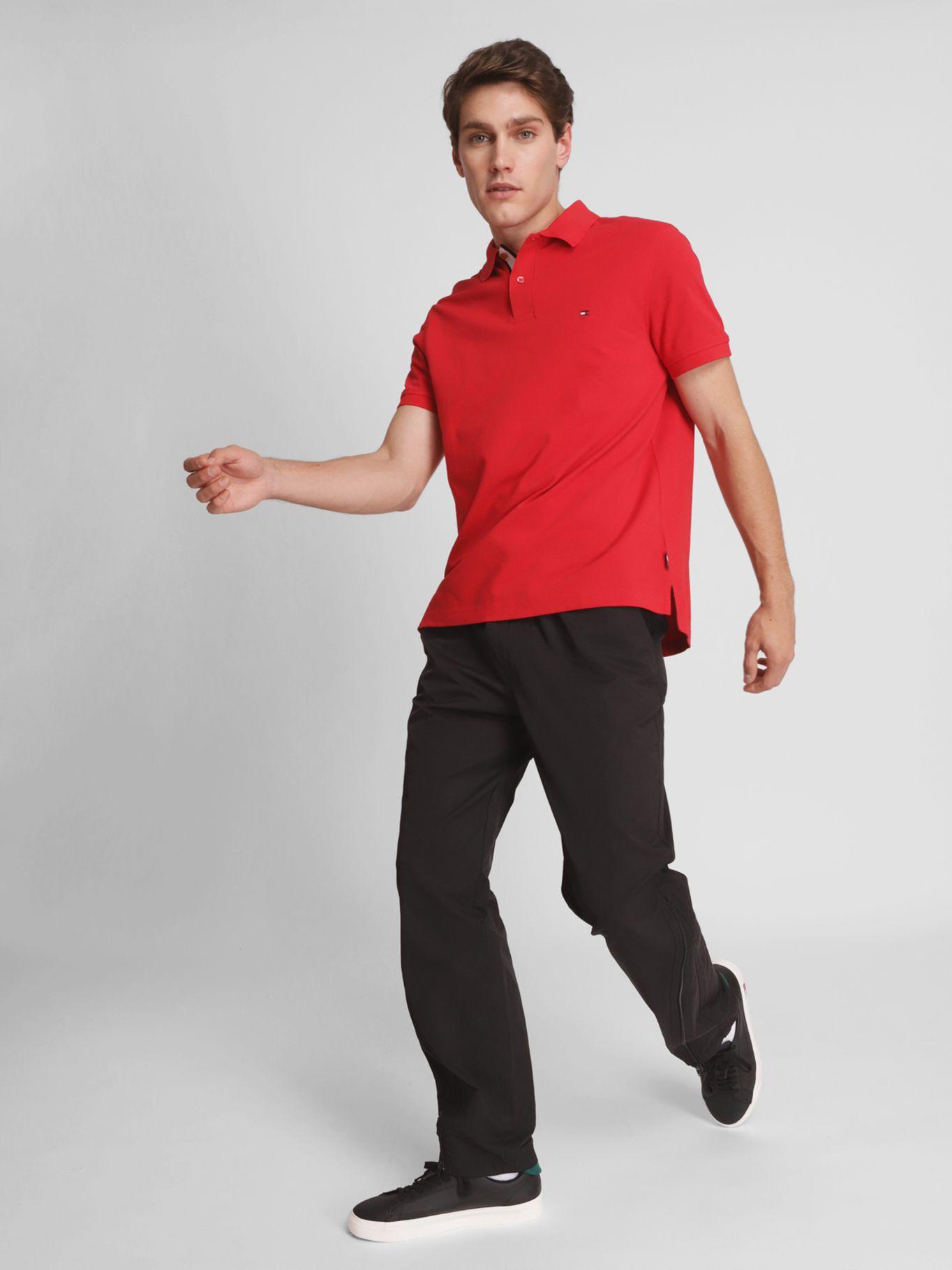 Polo Con Cinta Logo Distintiva Rojo Tommy Hilfiger-2