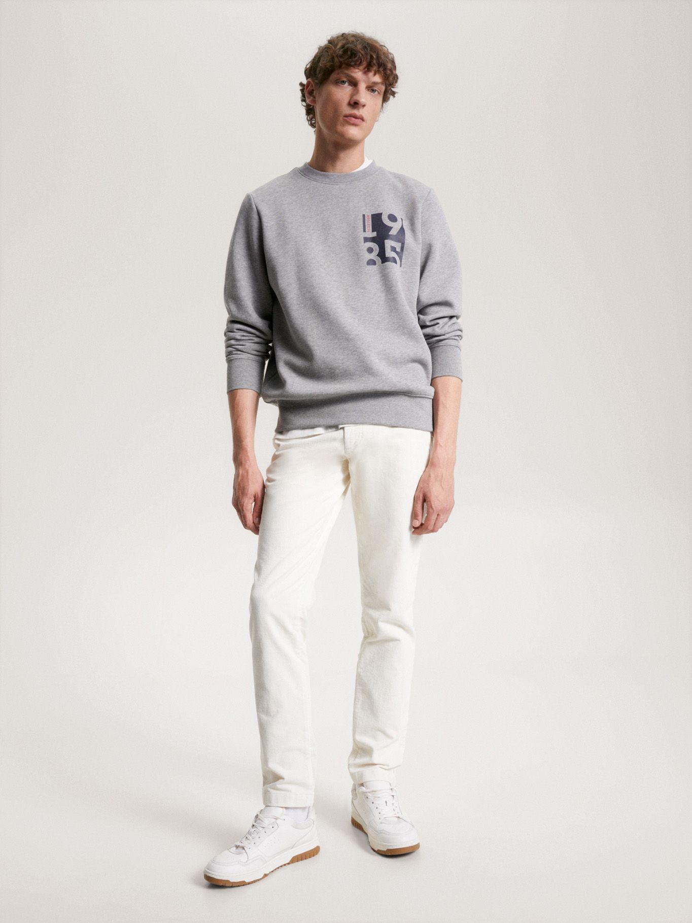 Polerón C-Neck Con Logo Estampado Gris Tommy Hilfiger-1