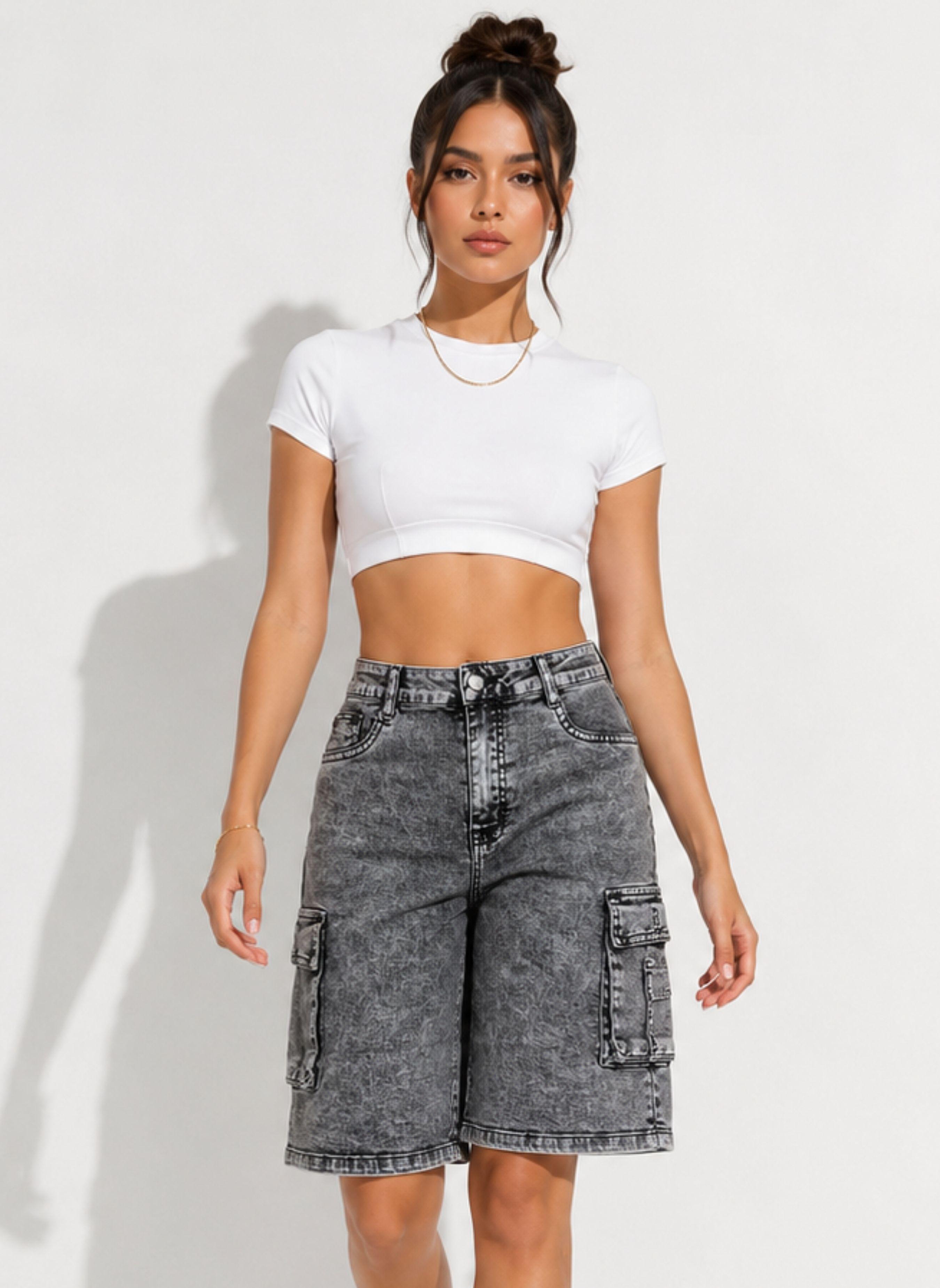 Short Bermuda Cargo Wide Leg Mujer Sophia-0