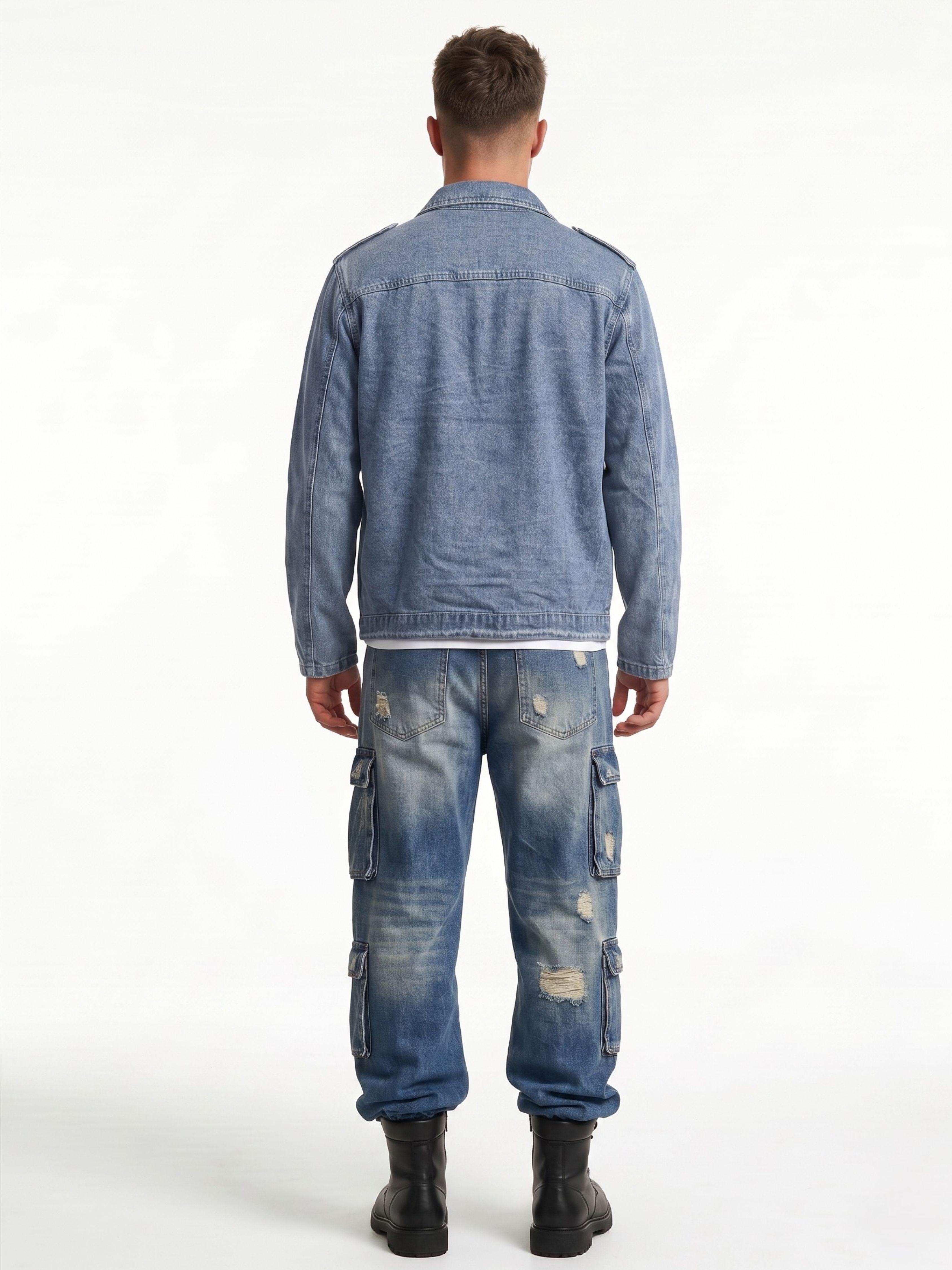 Chaqueta Mezclilla Denim Aviadora Hombre Klhoe-2