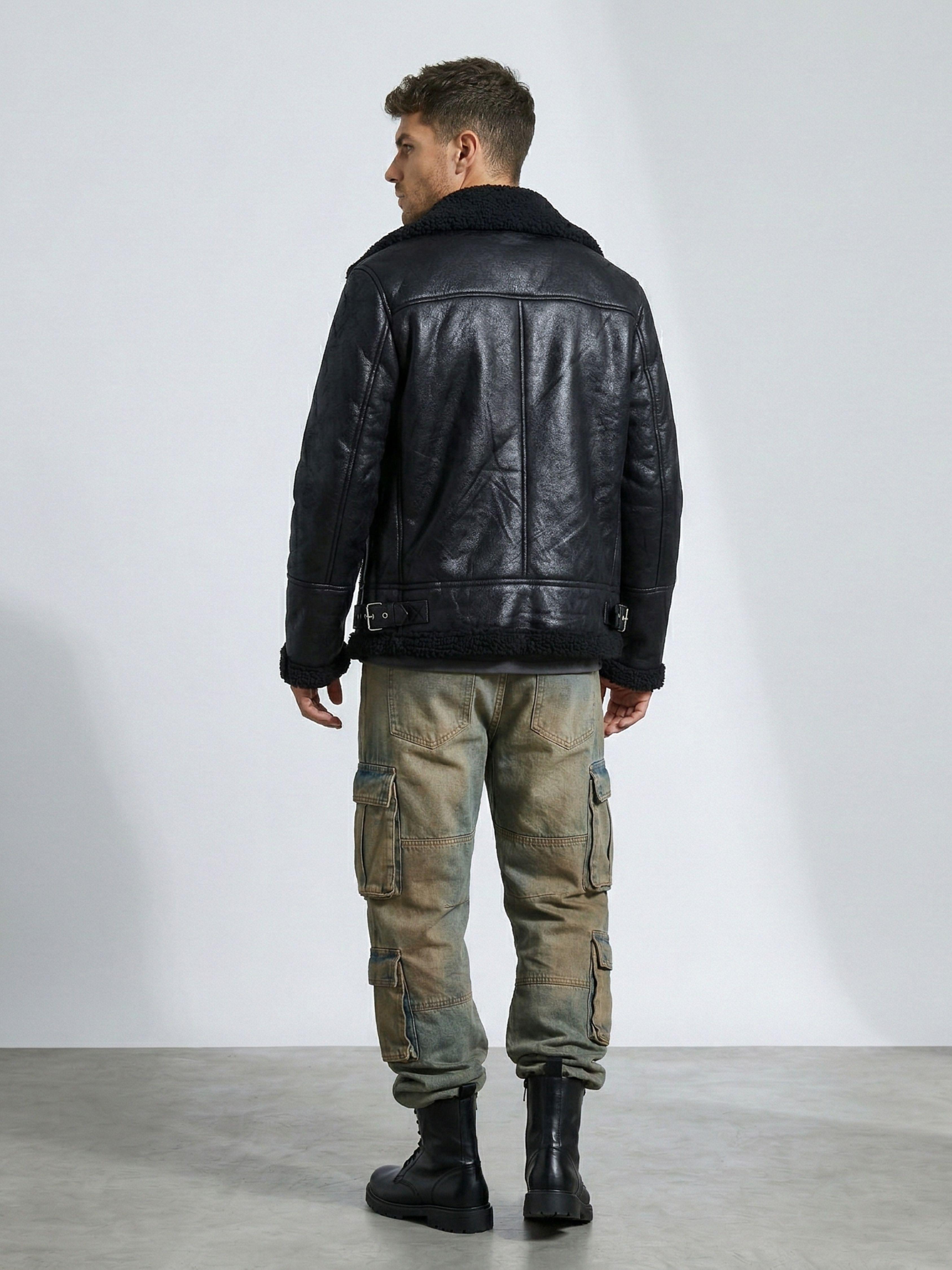 Chaqueta Aviadora Hombre Ecocuero Hombre Stephano-2