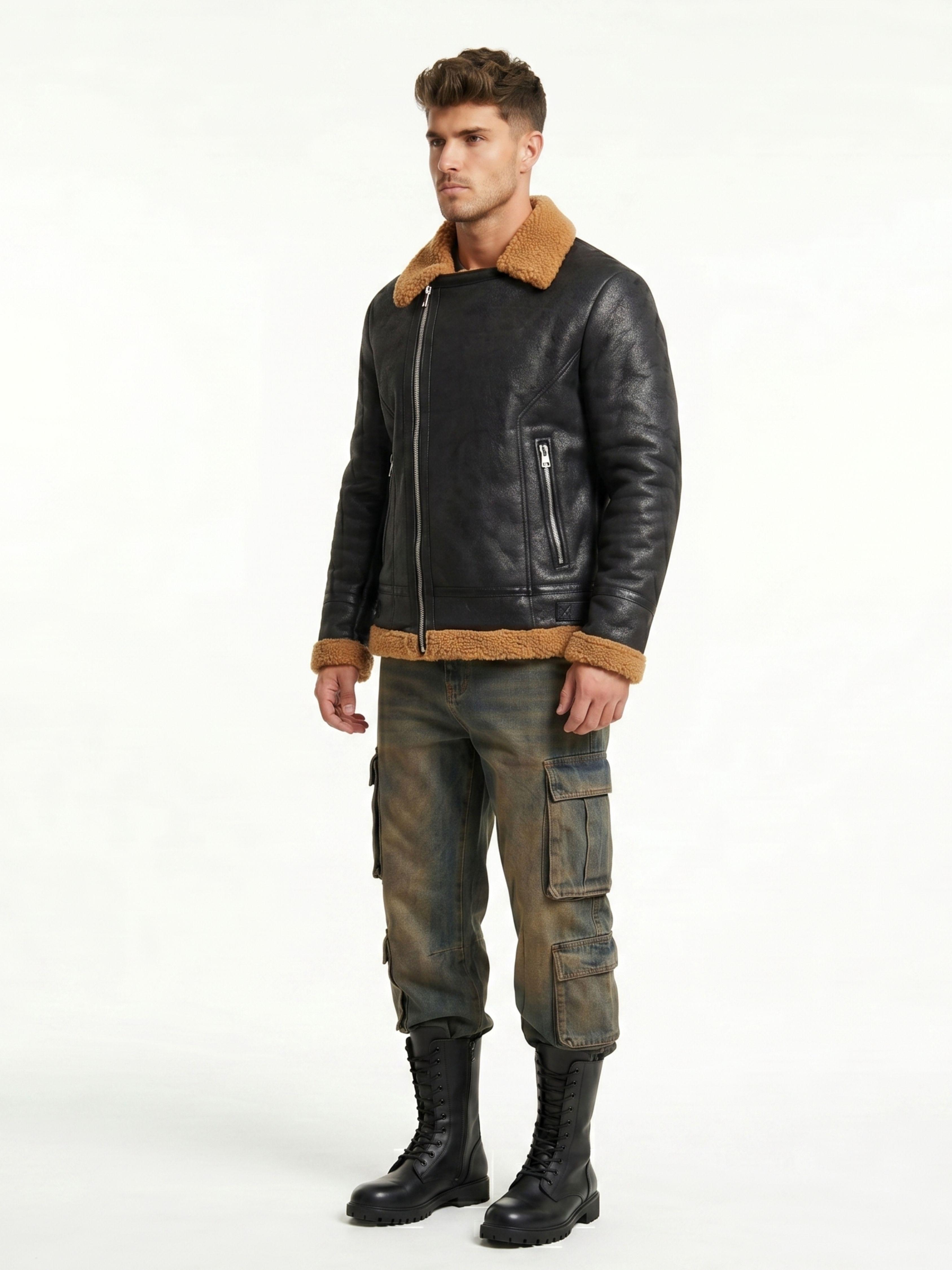 Chaqueta Aviadora Hombre Ecocuero Hombre Stephano-1