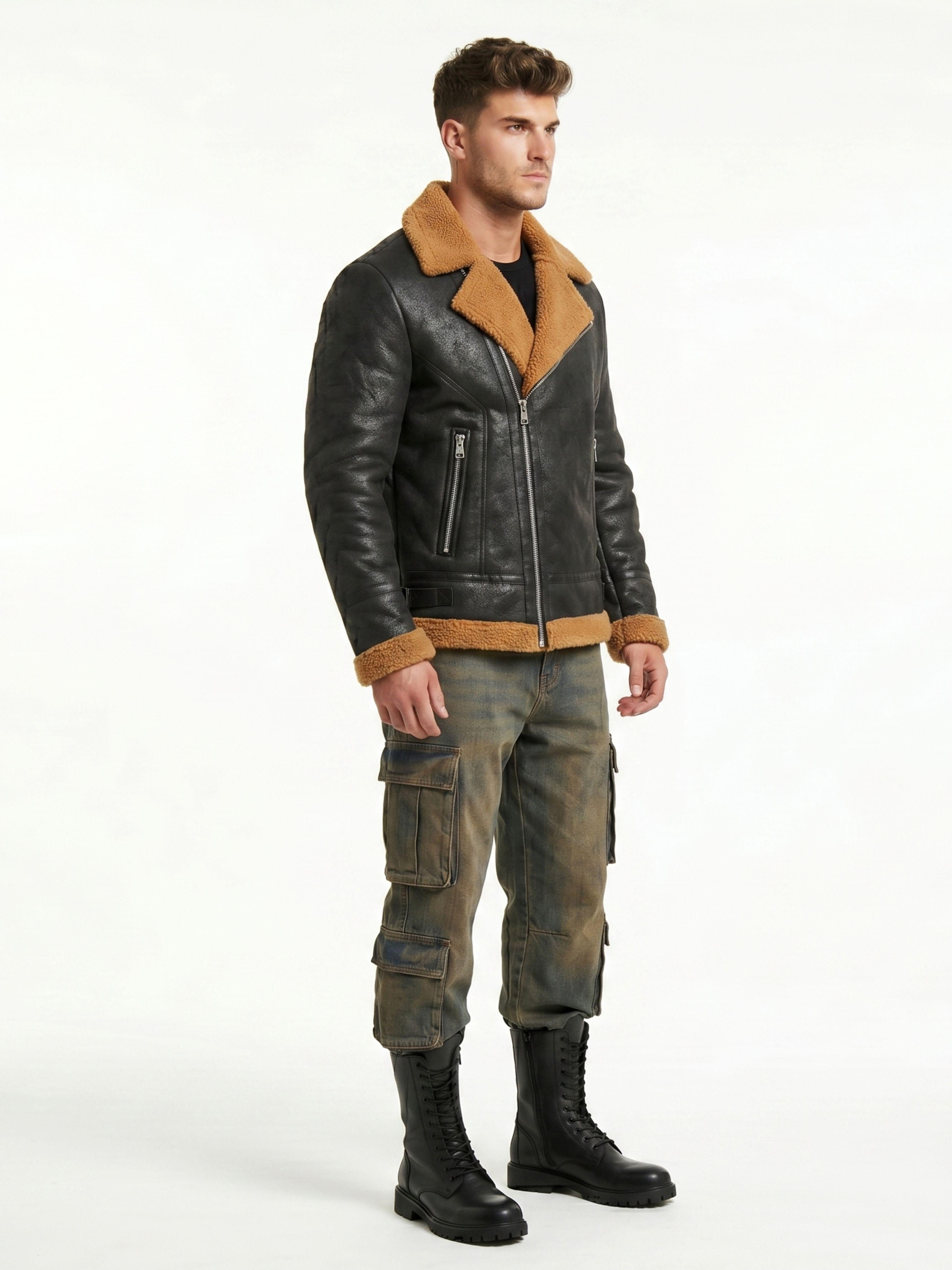 Chaqueta Aviadora Hombre Ecocuero Hombre Stephano-2