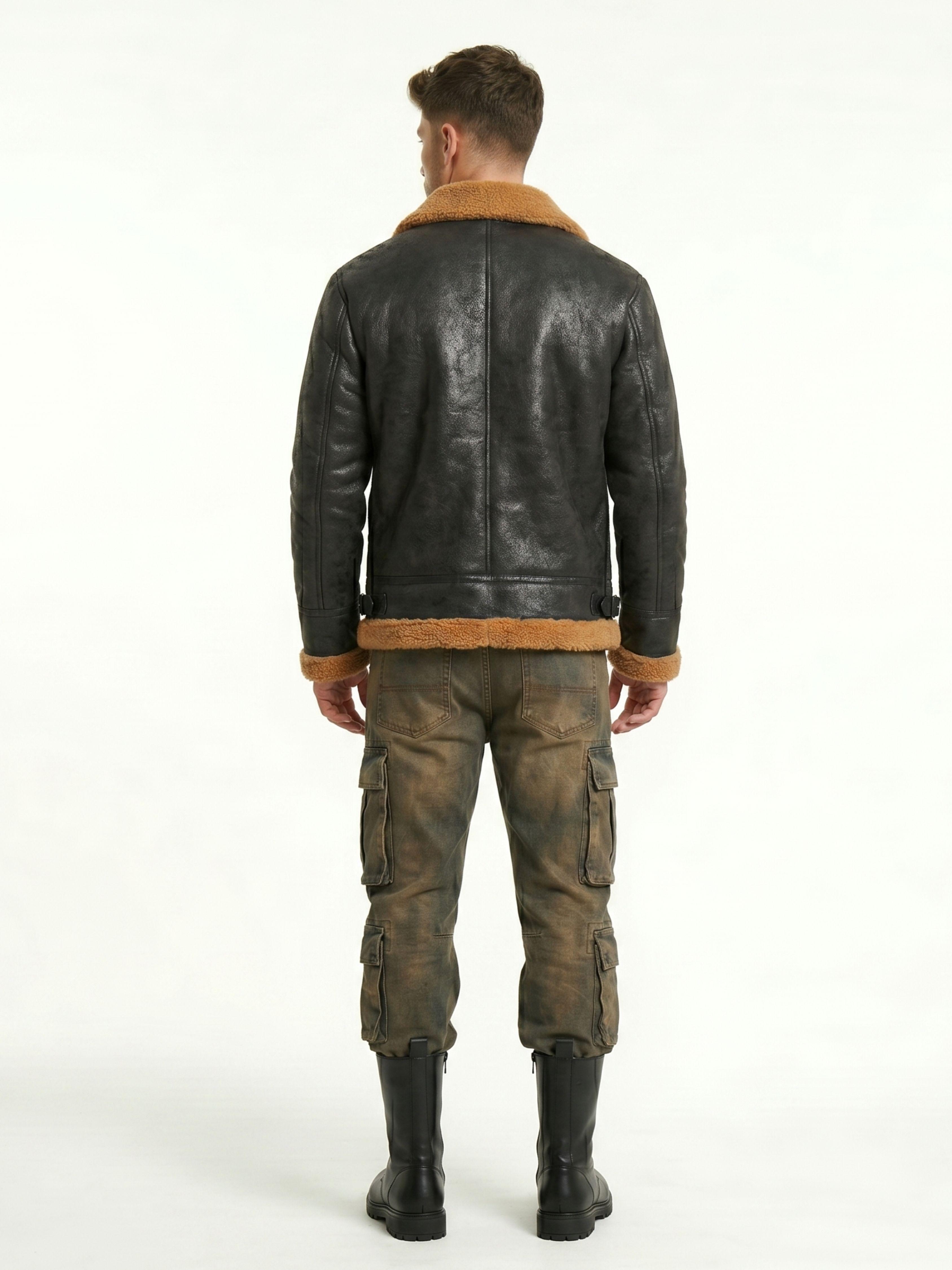 Chaqueta Aviadora Hombre Ecocuero Hombre Stephano-3