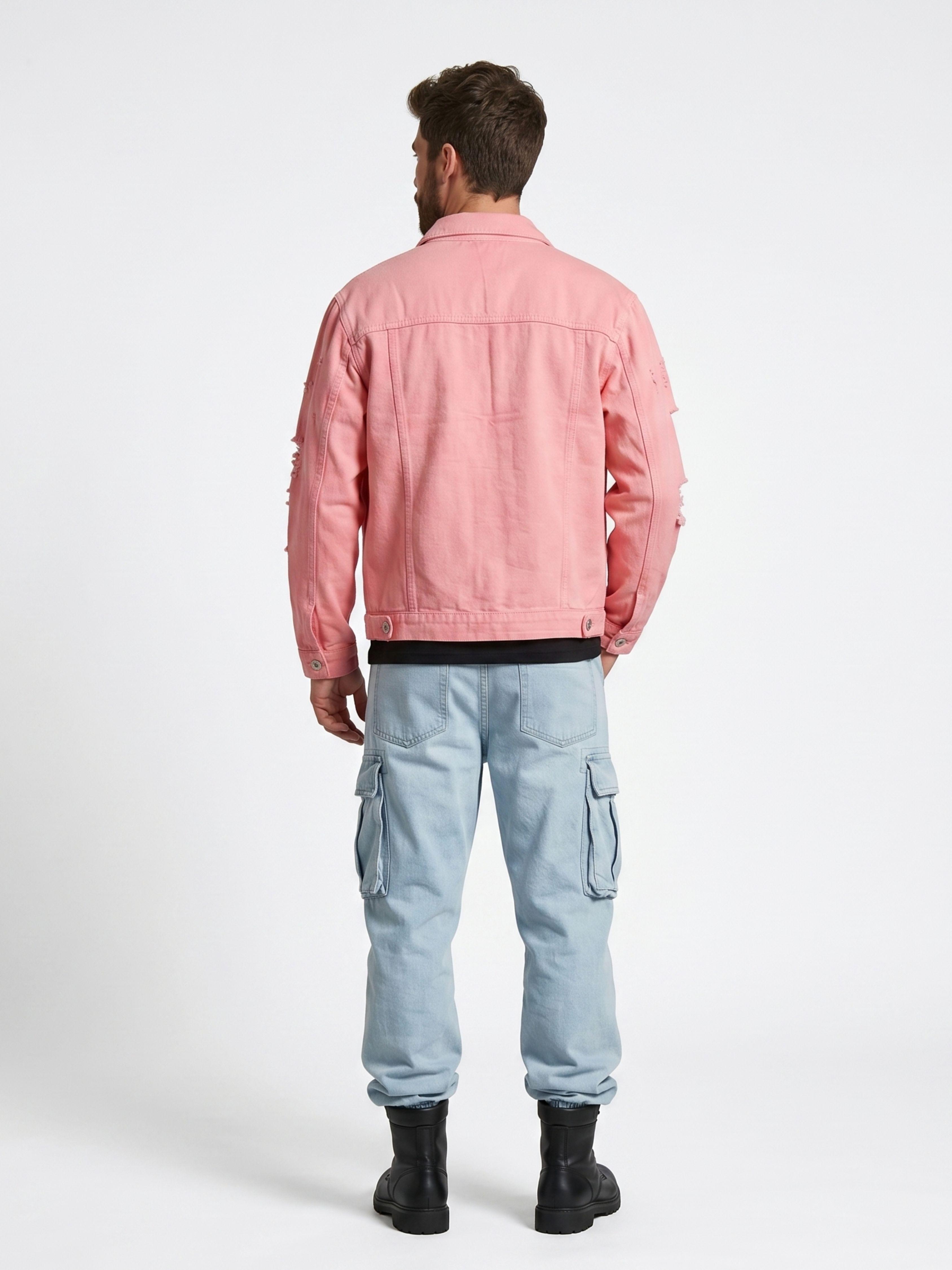 Chaqueta Jeans Mezclilla Destroyed Colors Hombre-2