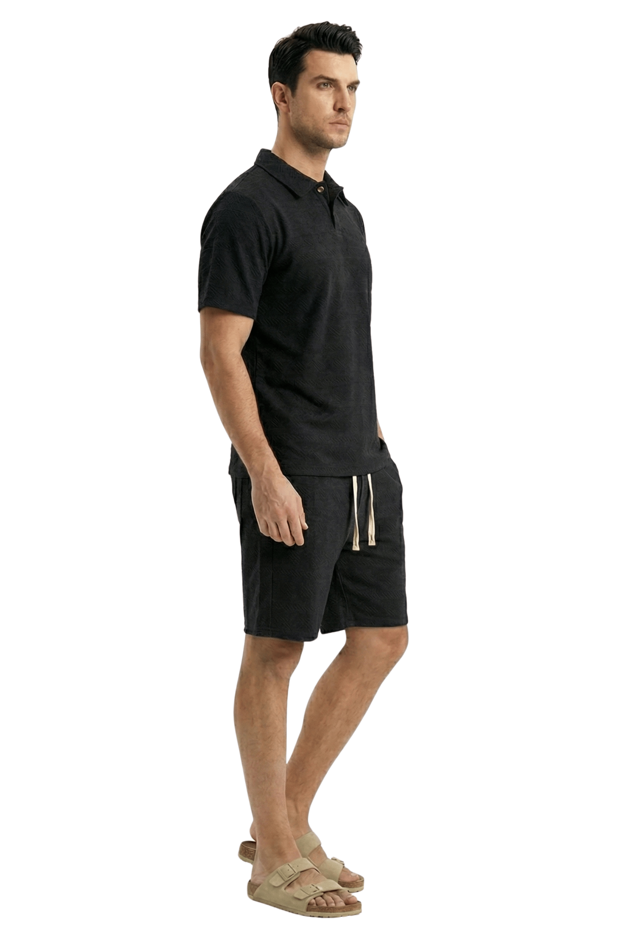 Conjunto Polo Y Short Hombre Estilo Urbano Verano Mónaco-1