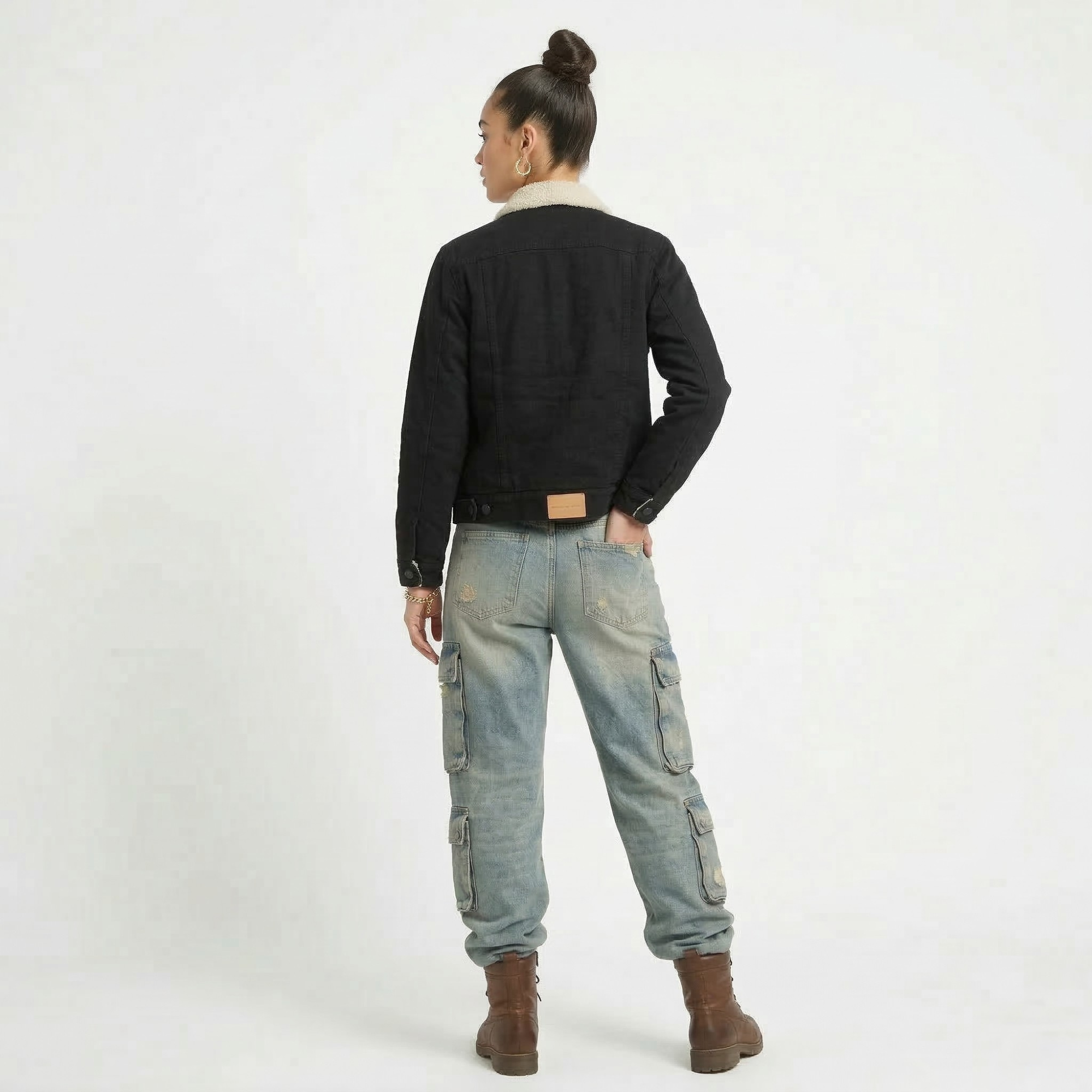 Chaqueta Mezclilla Negra Chiporro Mujer-2