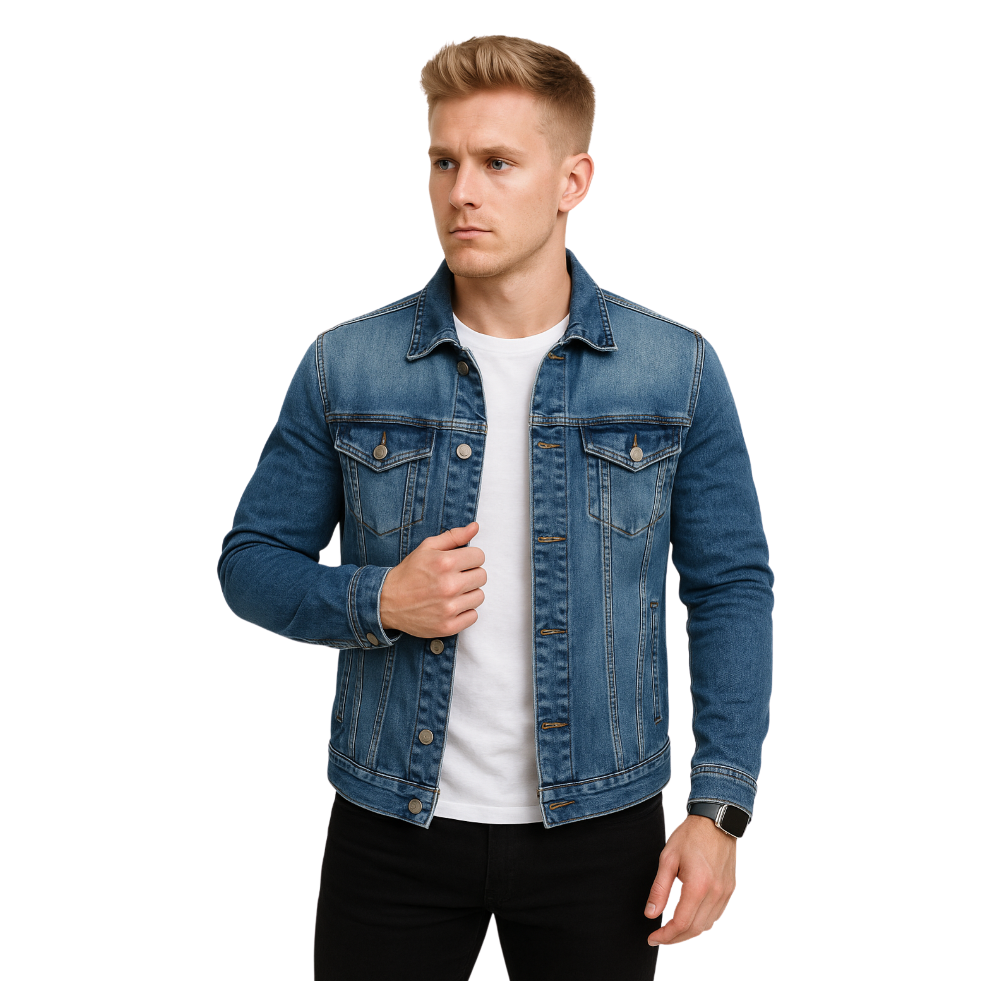 Chaqueta Jeans Mezclilla Slim Hombre-0