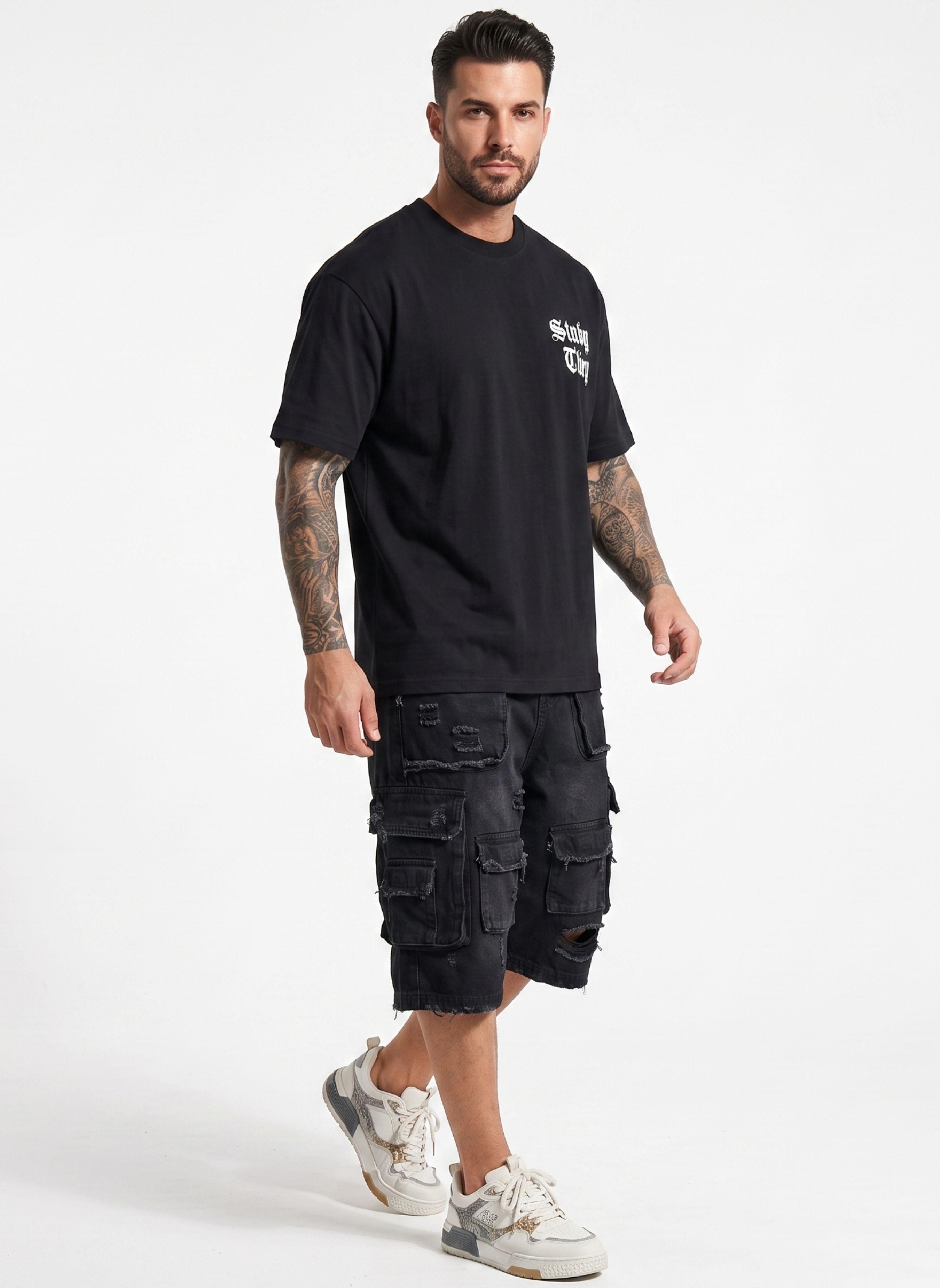 Polera Hombre Relaxed Fit Urbana Diseño Estampado Study-2
