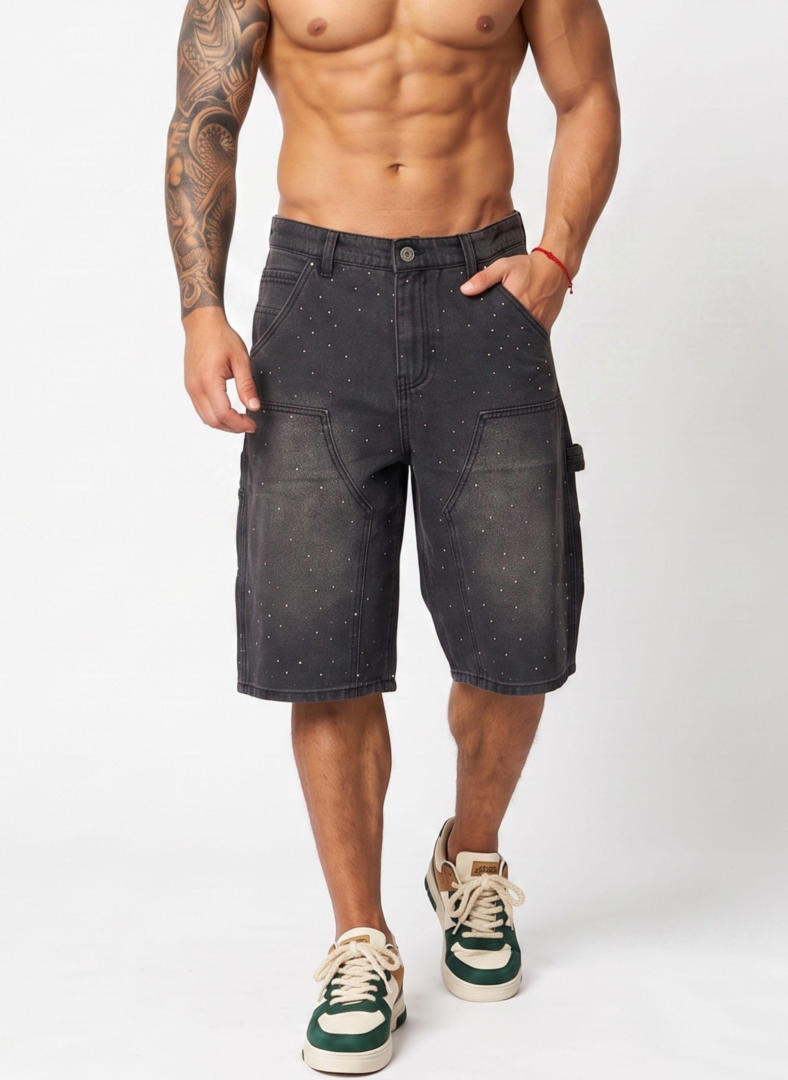 Short Bermuda Denim Brillos Relaxed Fit Hombre Diamond-0