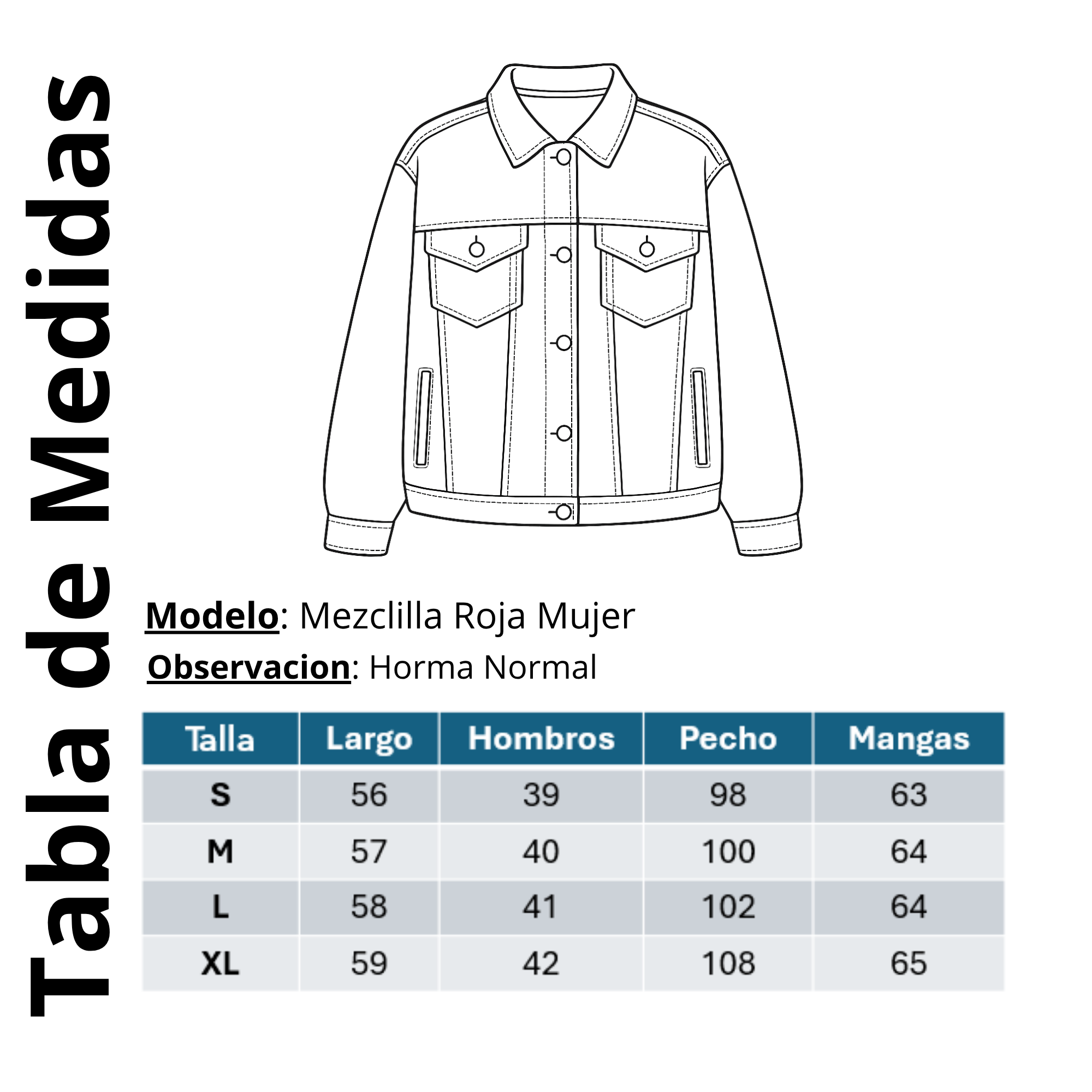 Chaqueta Jeans Mezclilla Colors Mujer Roja-3