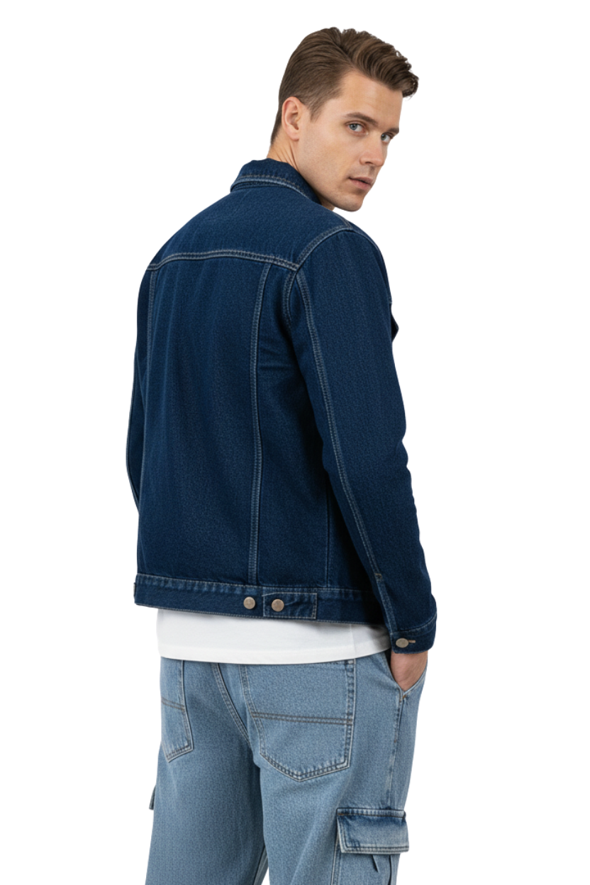 Chaqueta Jeans Mezclilla Azul Clasico Hombre-2