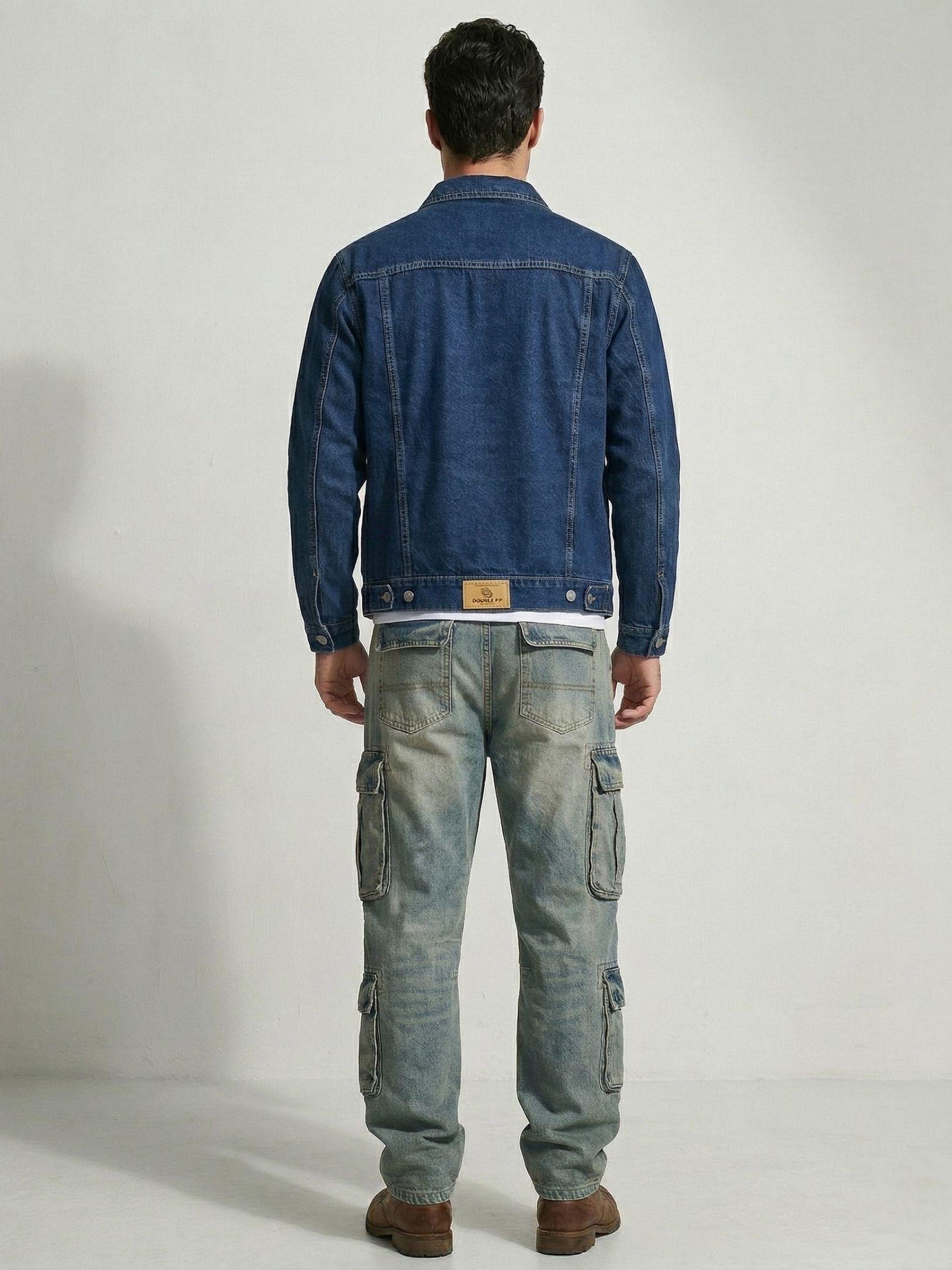 Chaqueta Jeans Mezclilla Azul Clasico Hombre-2