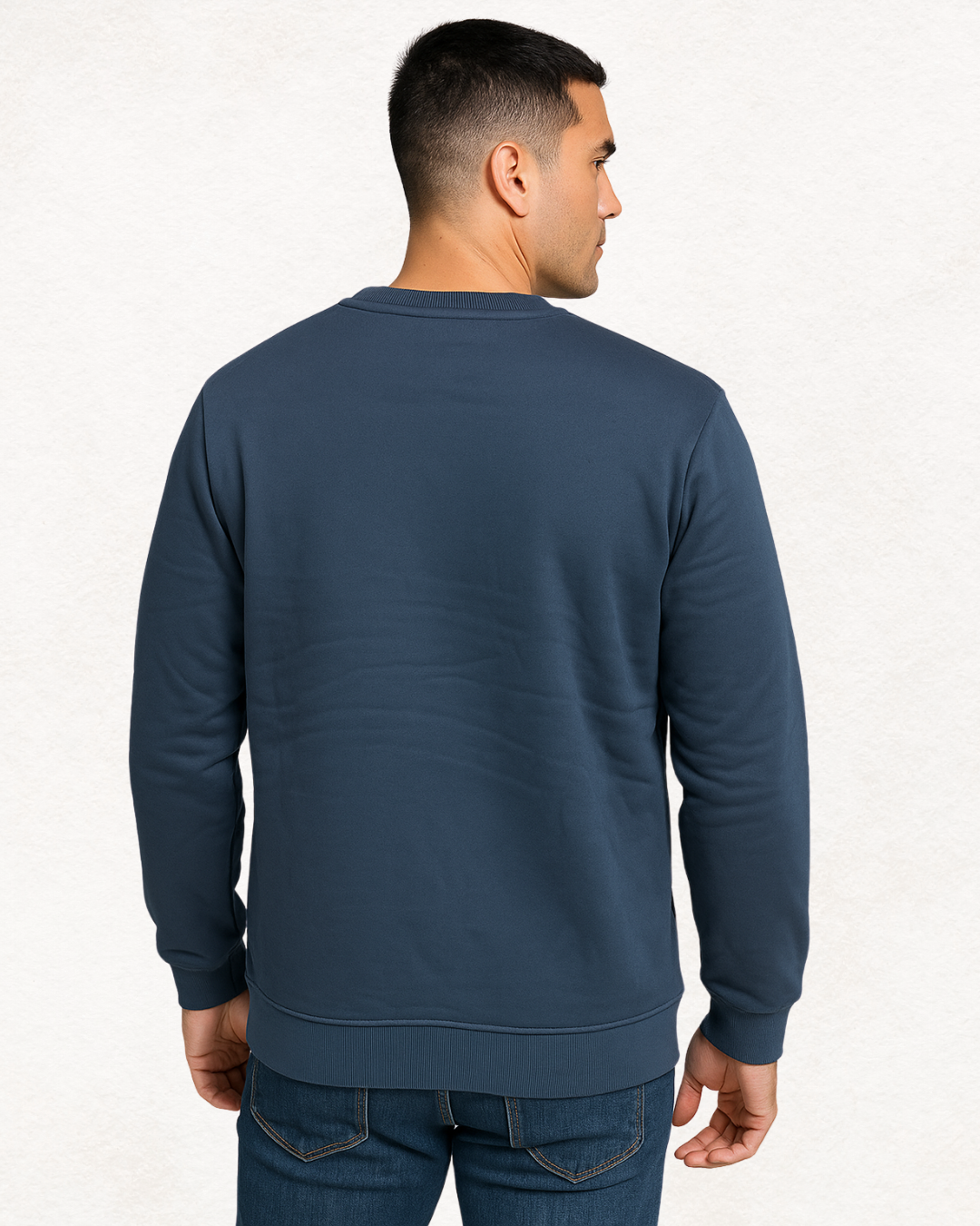 Sueter Poleron Jersey Con Chiporro Hombre Azul-1