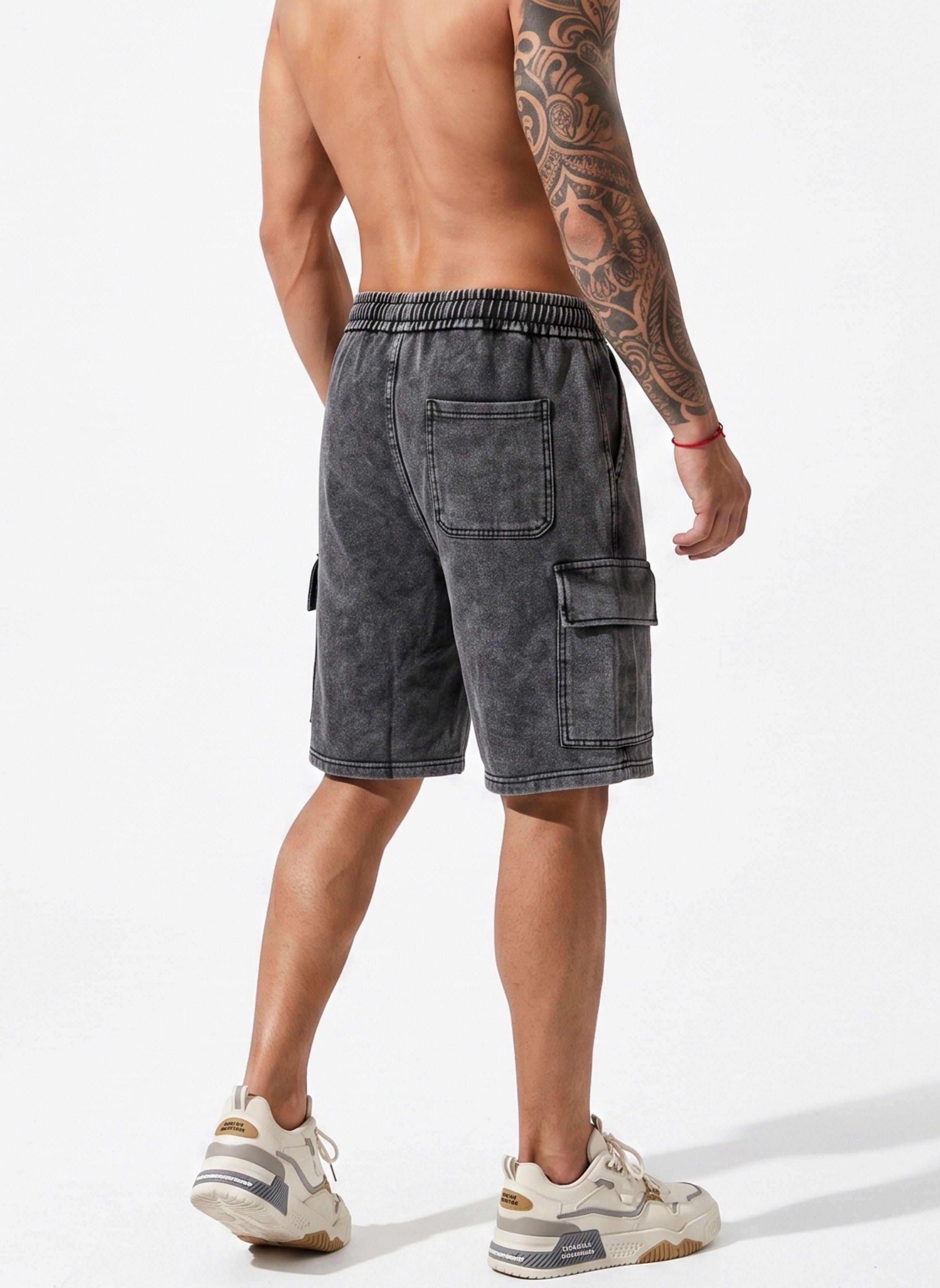 Short Cargo Ancho Acid Wash Hombre-2