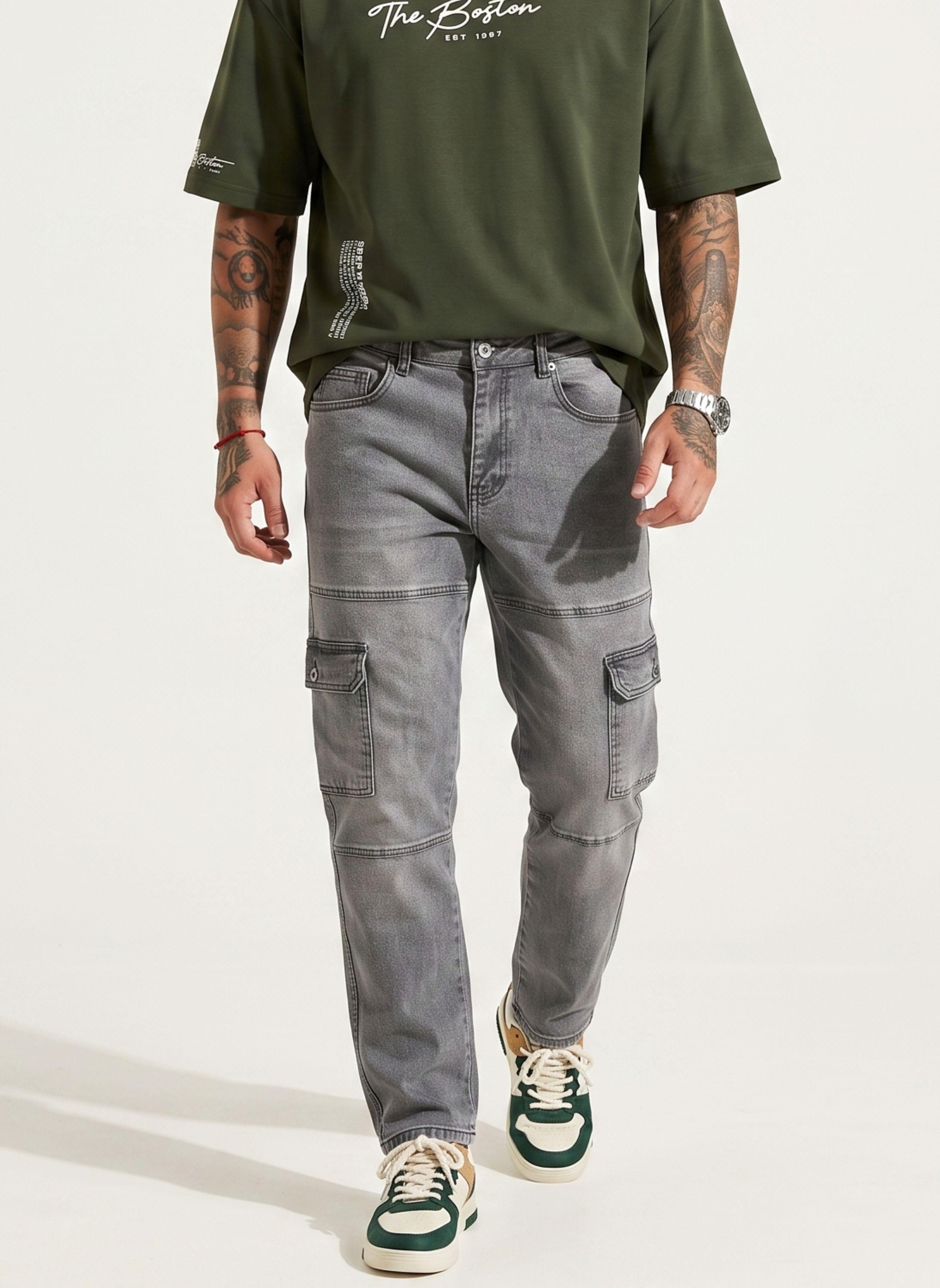 Pantalon Jeans Cargo Hombre Mosaico-0