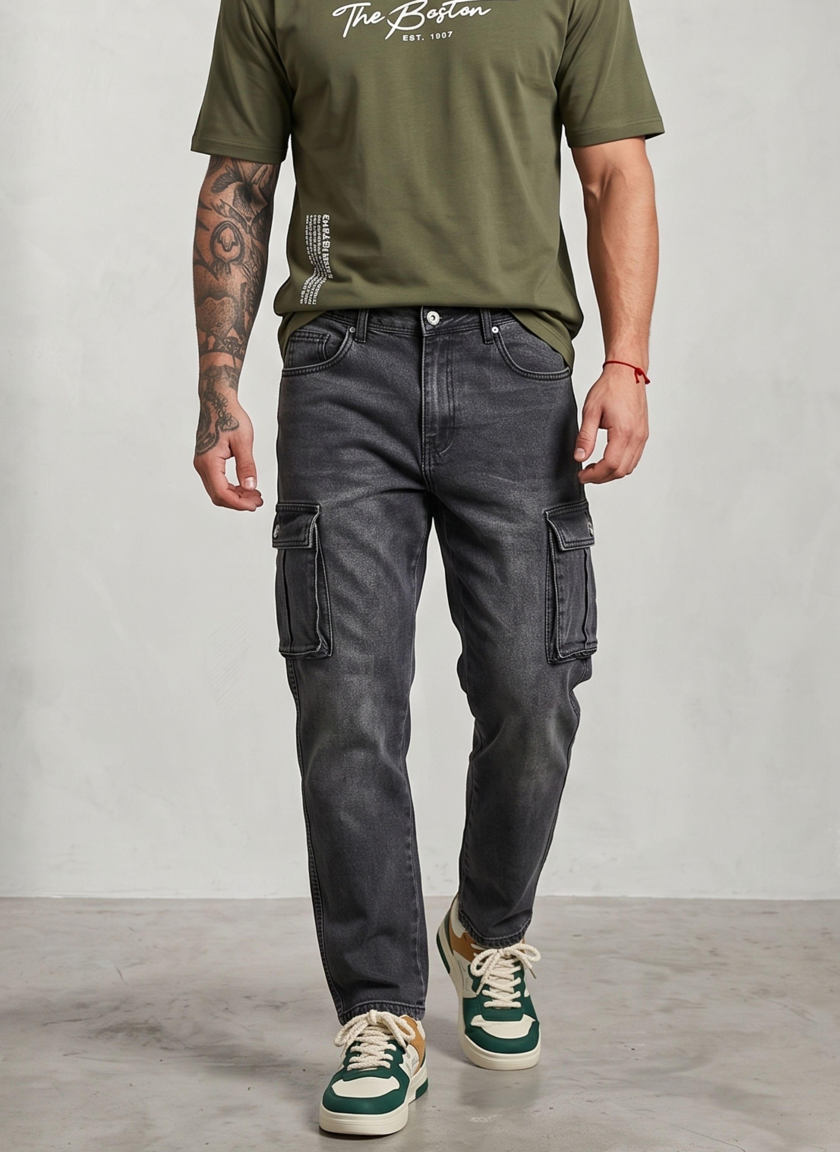 Pantalon Jeans Cargo Hombre Mosaico-0
