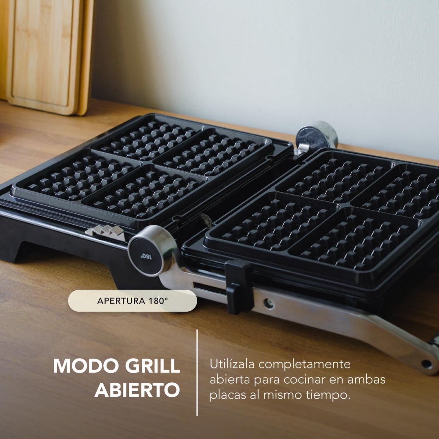 Plancha Eléctrica Iron Chef 3 en 1: Waflera, Sandwichera y Grill-3