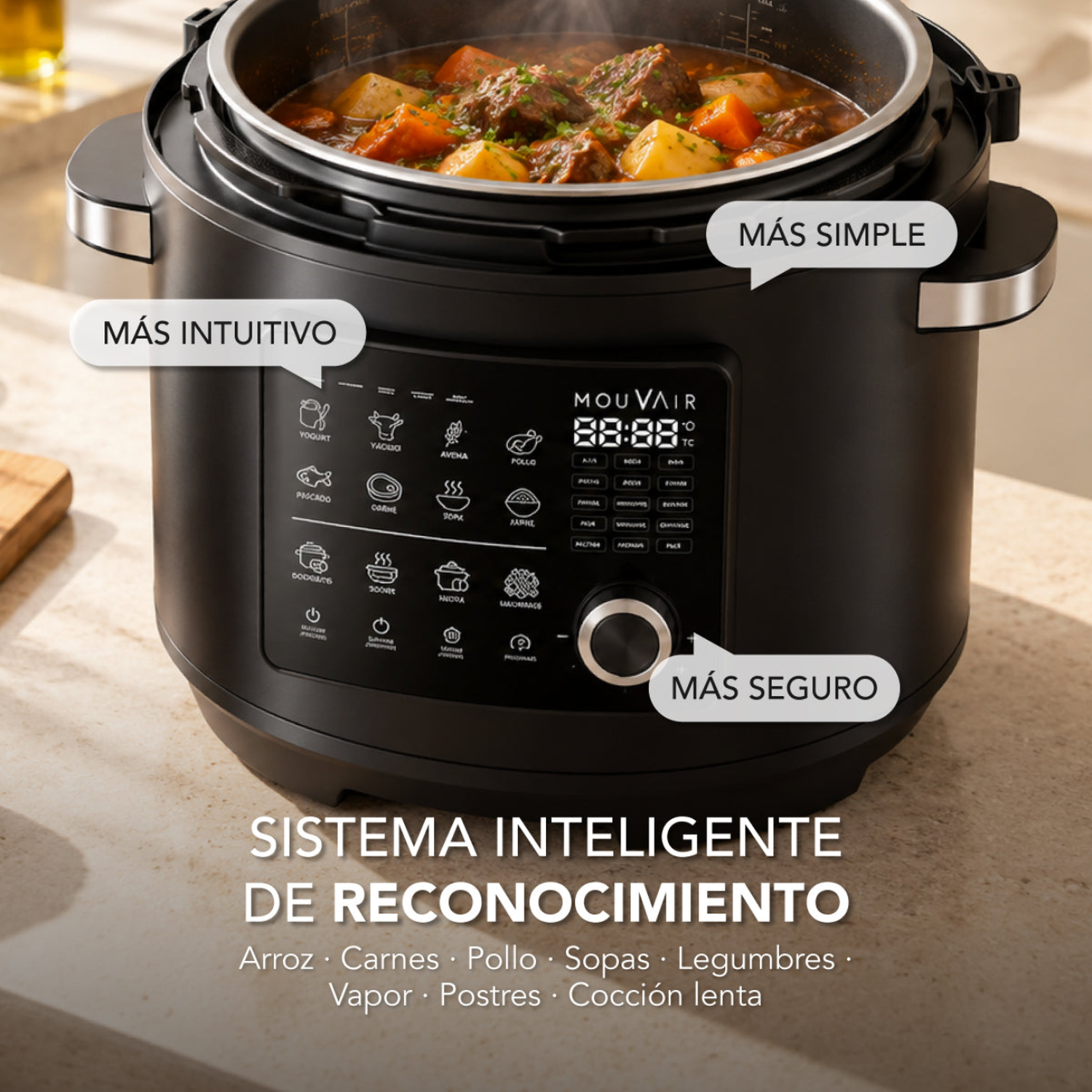 Olla Eléctrica Multifuncional Mouvair Cook 8L-3