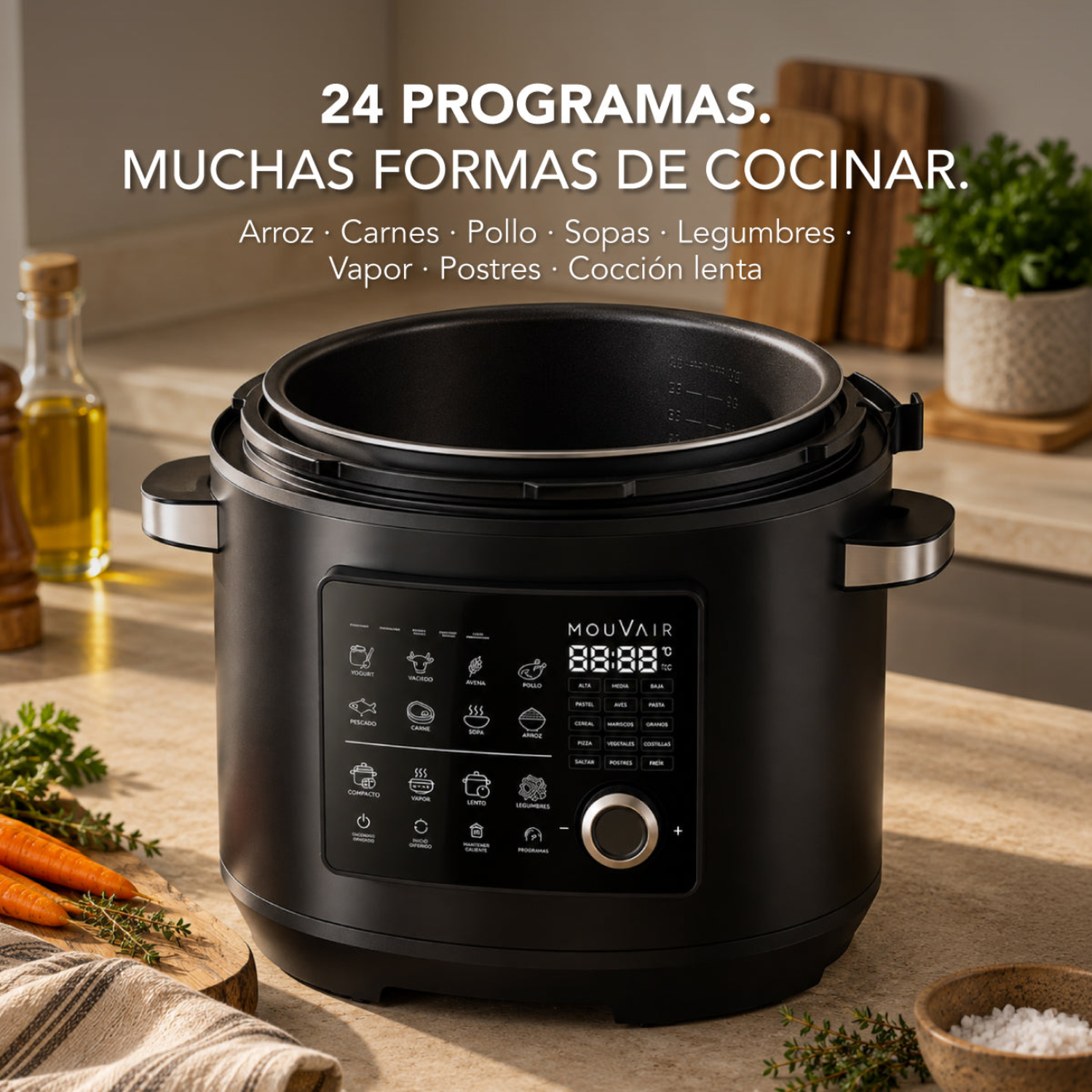 Olla Eléctrica Multifuncional Mouvair Cook 8L-4