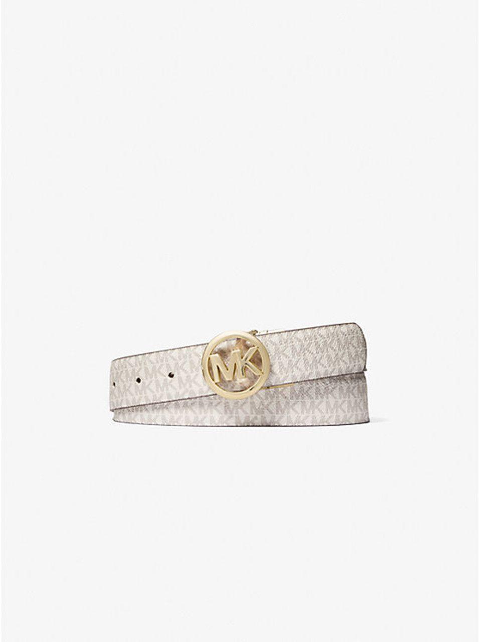 Cinturón Reversible blanco/dorado -1