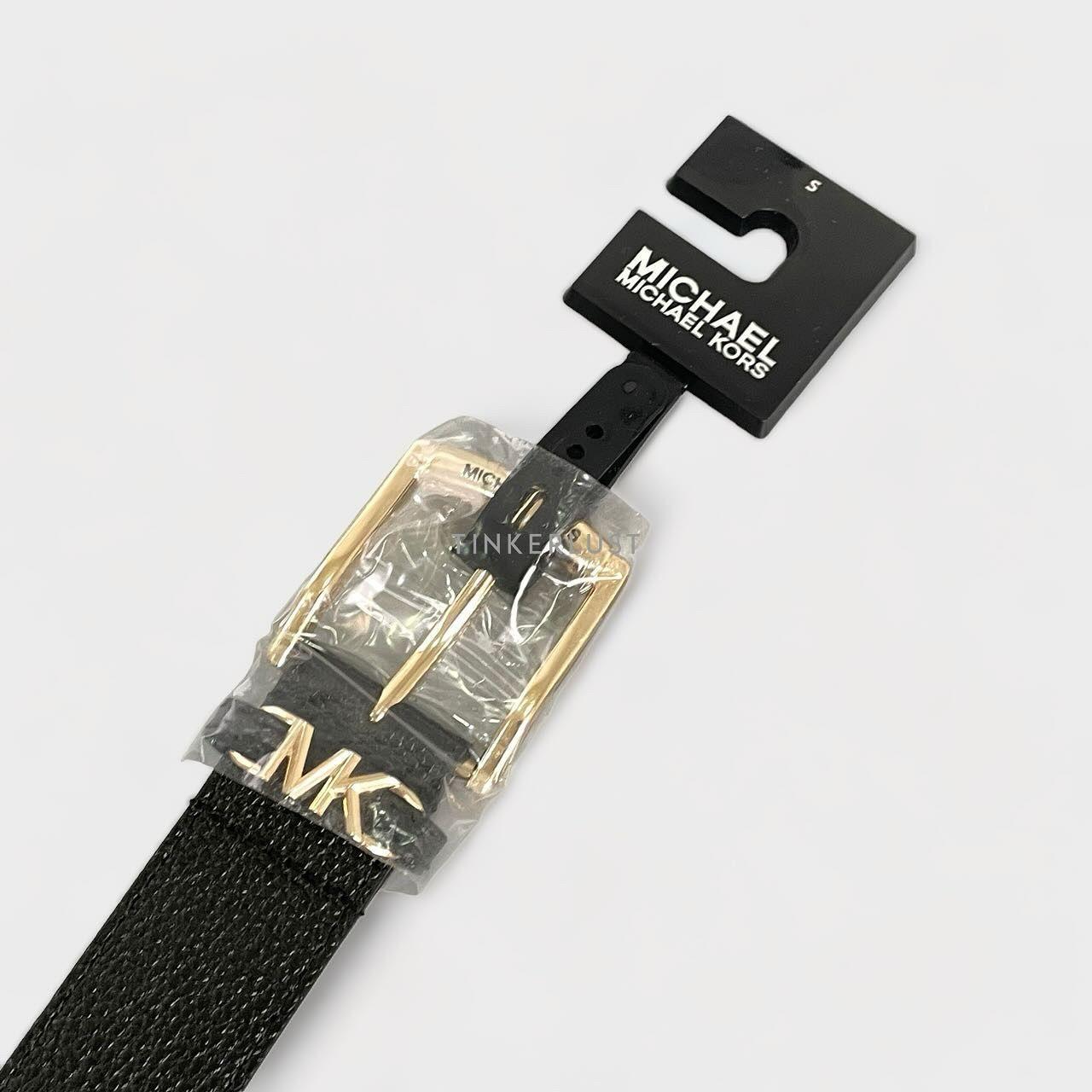 Michael Kors Cinturón Negro Con Herrajes Dorados-0