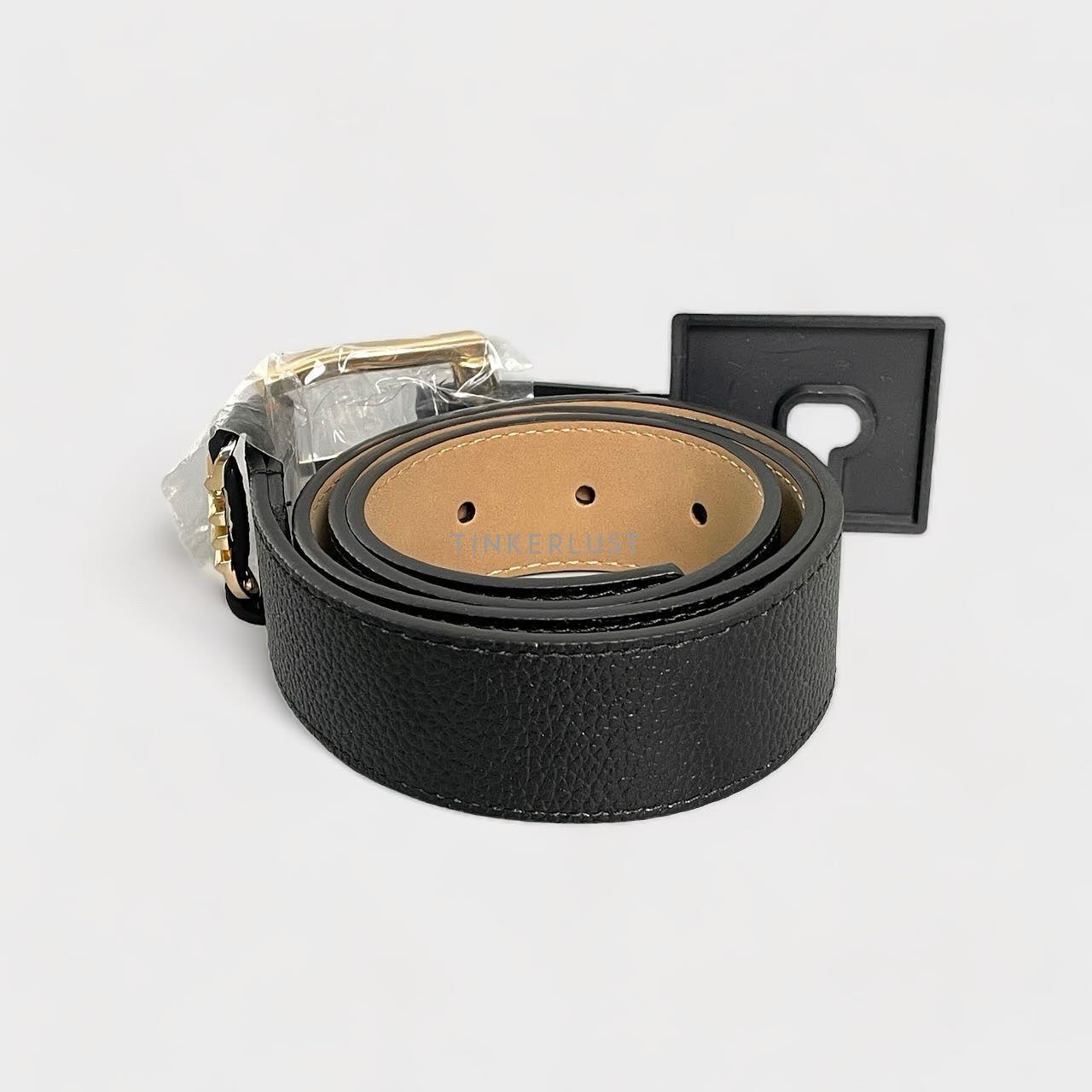Michael Kors Cinturón Negro Con Herrajes Dorados-1