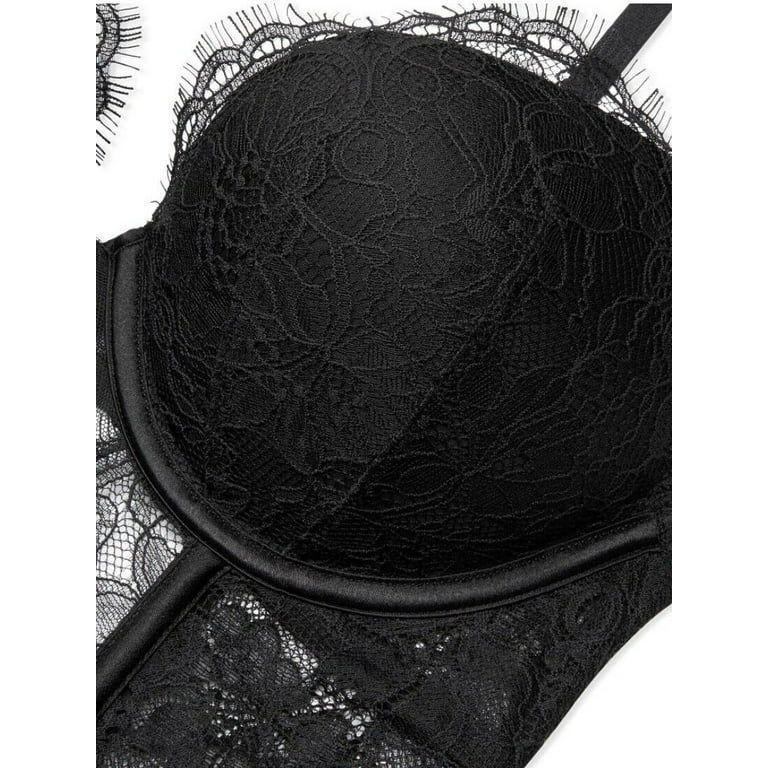Victoria's Secret Bombshell Lace Teddy Negro -3