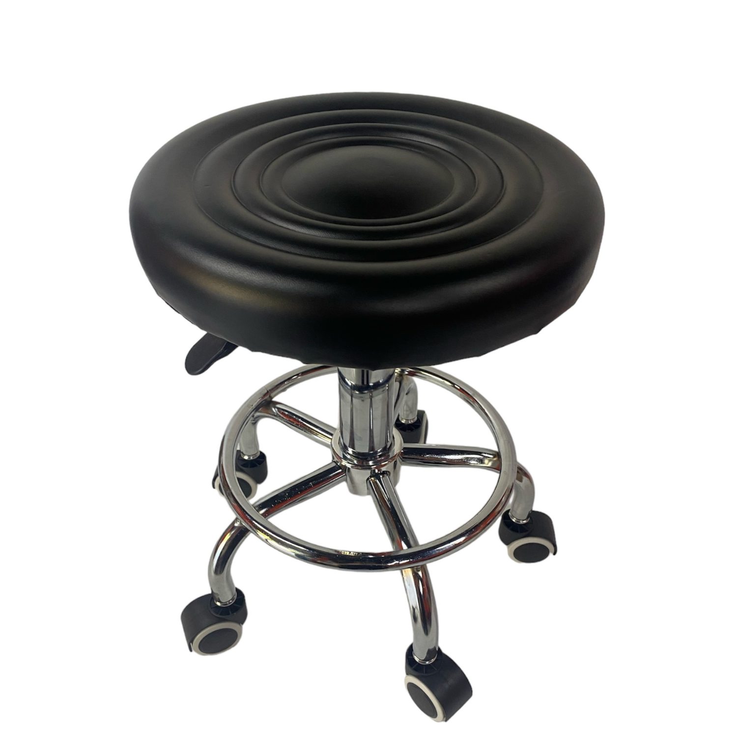 Taburete Giratorio Con Ruedas Base Cromada-3
