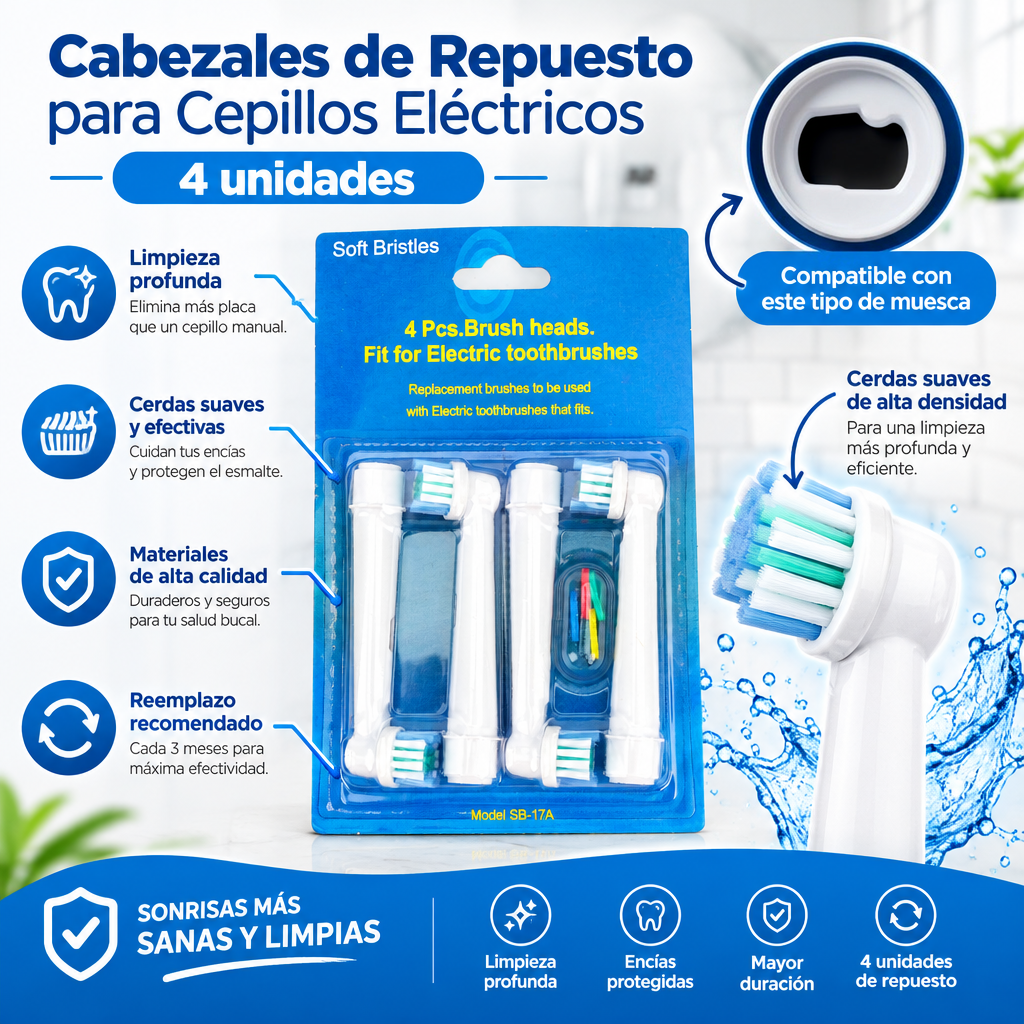 Pack 4 Cabezales de Repuesto SB17A Cepillo El ctrico-2