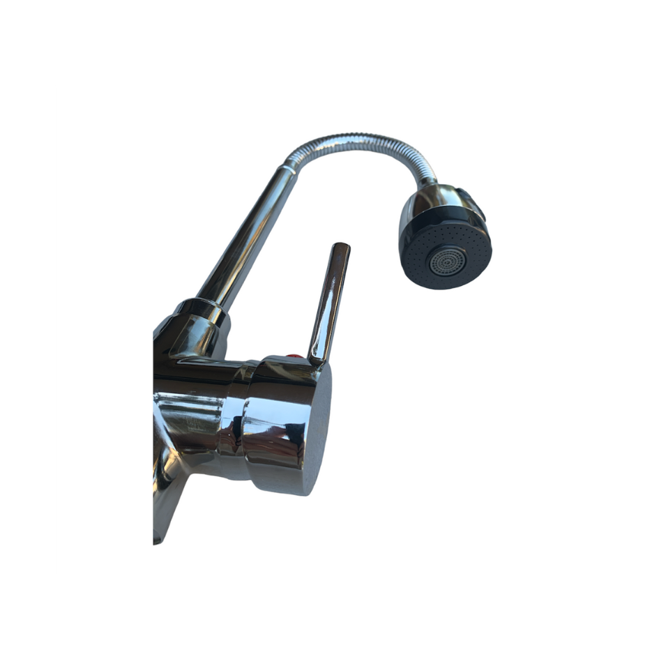 Grifo Lavaplatos Monomando Flexible - Cuello Cisne-2