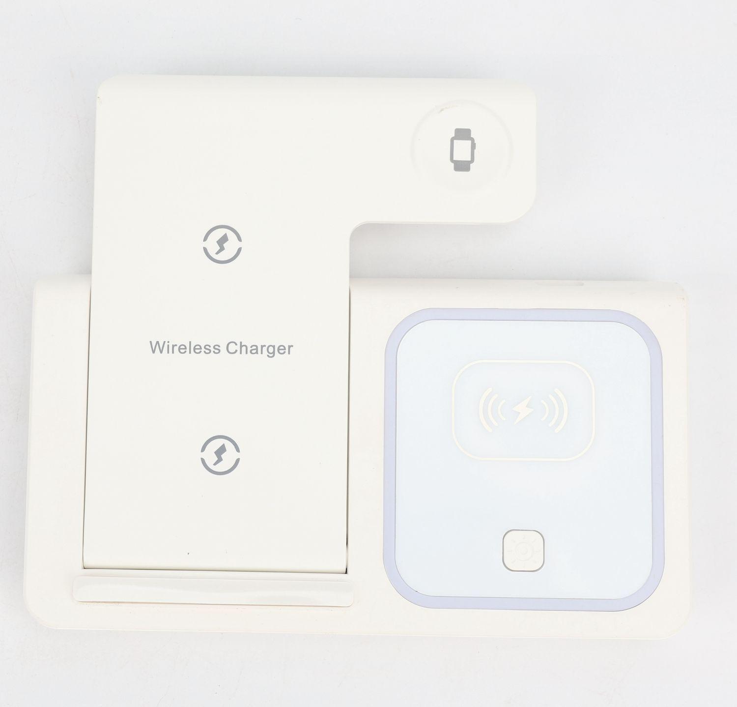 Cargador Inalambrico 3 en 1 Plegable 15W Blanco-1