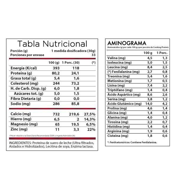 Proteína para cocinar Whey Cooking sin sabor 1 kg.-1