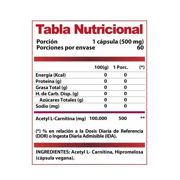 Acetyl L-Carnitina 500mg 60 cápsulas-1