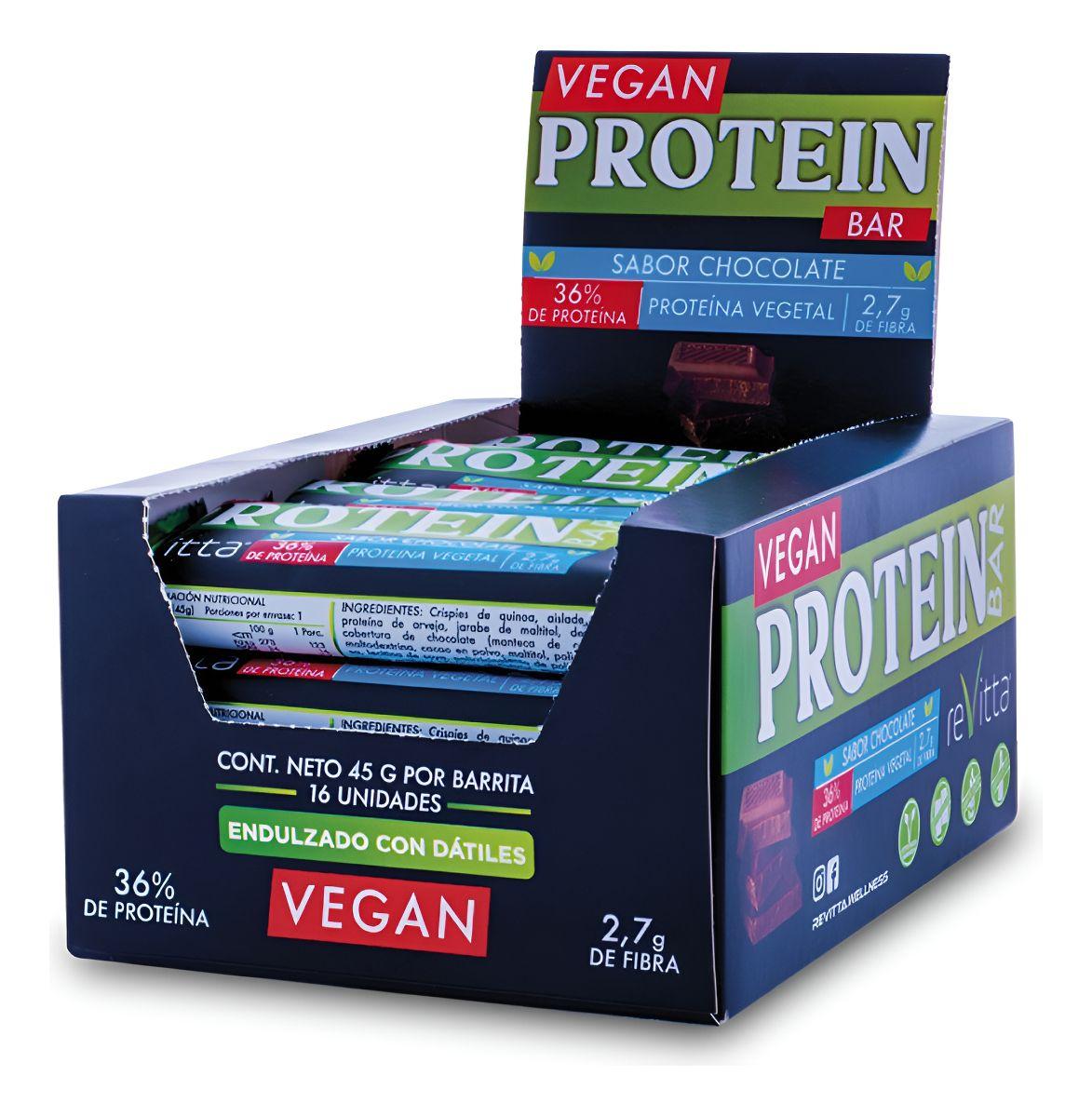 16 Barritas Veganas Proteína Vegetal 45 Grs. Revitta-0