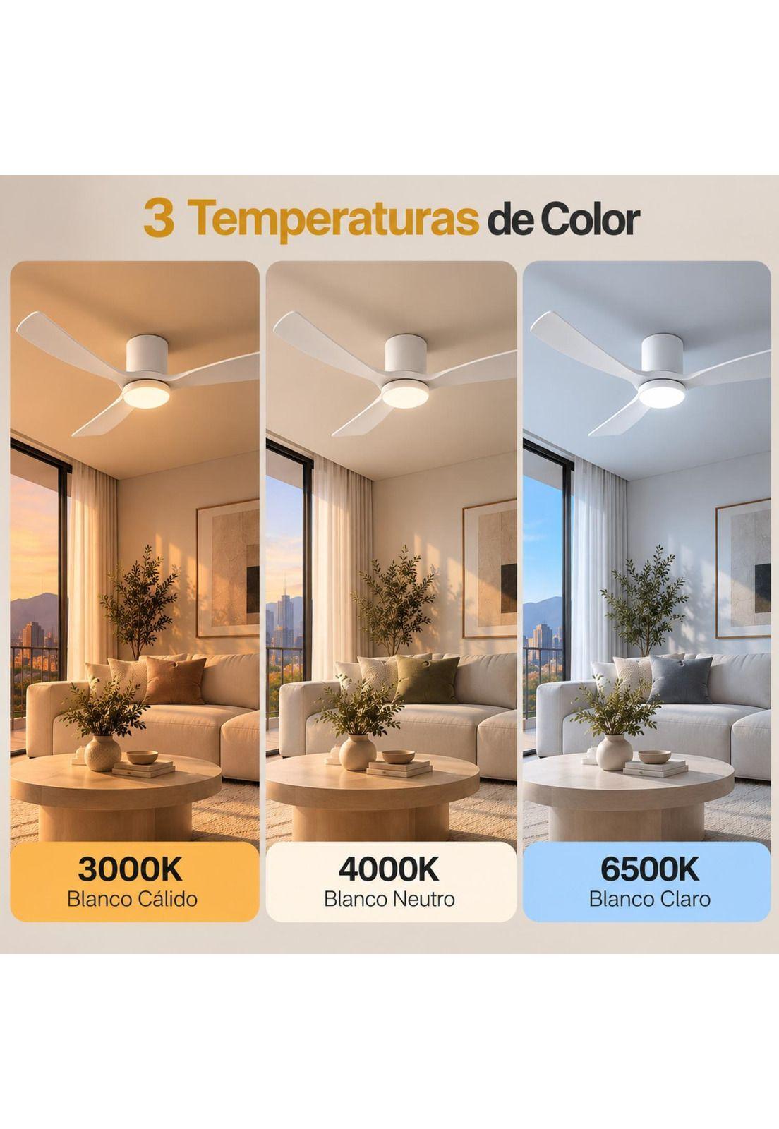 Ventilador de techo Sumo VT60 Blanco Led 52" 3 Aspas de madera blanco-2