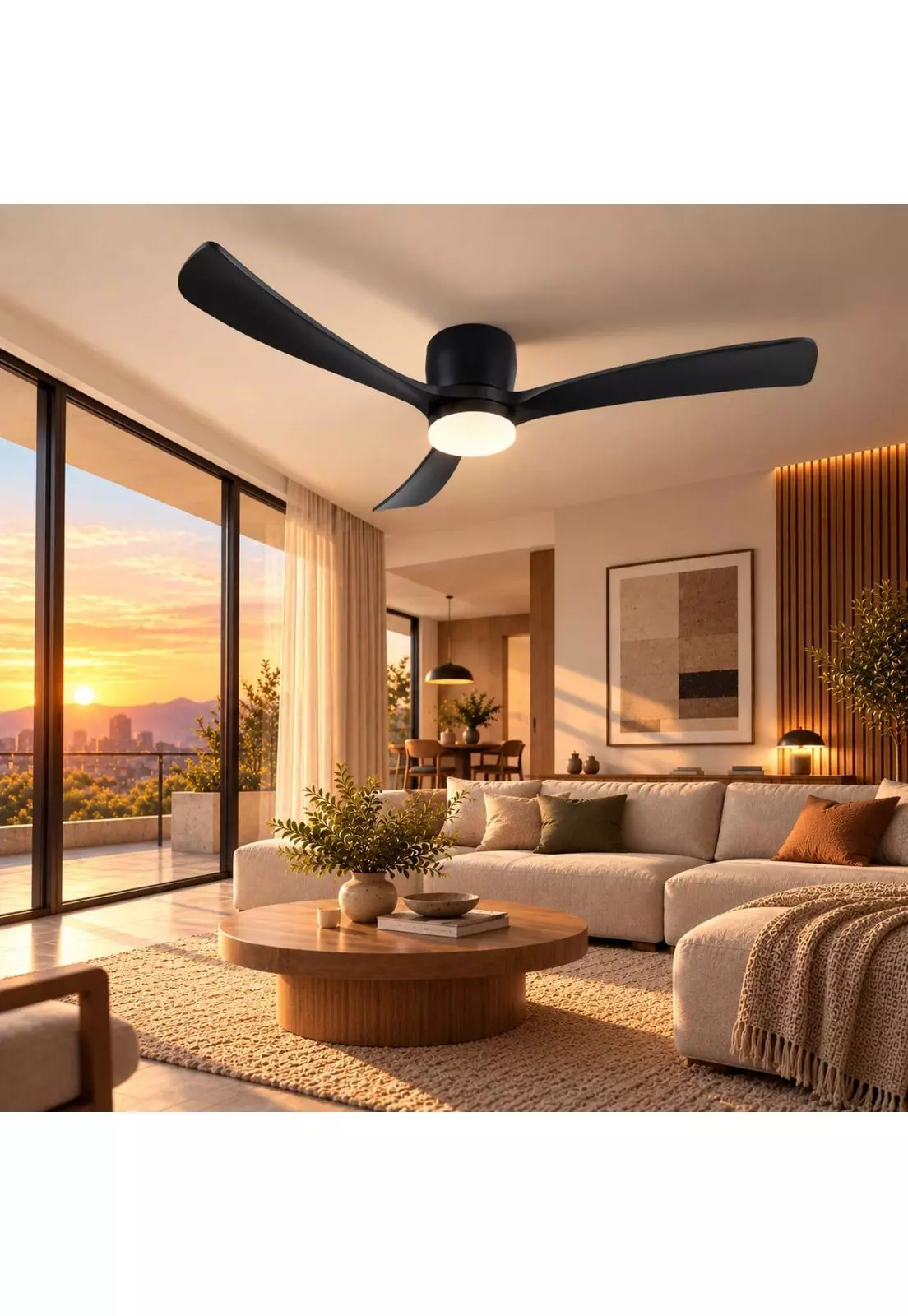 Ventilador de techo Sumo VT60 Negro Led 52" 3 Aspas de madera negro-3